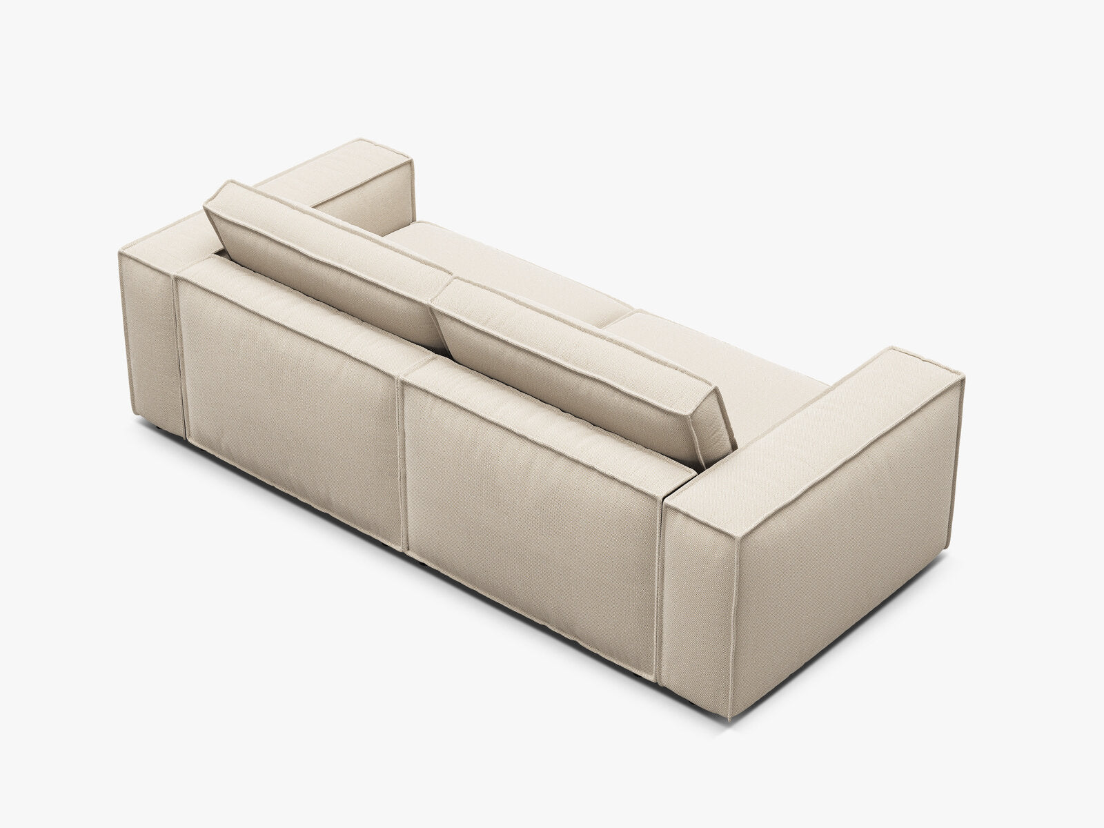Micadoni modulares Sofa Pola 3-Sitzer Strukturierter Stoff Babel Beige