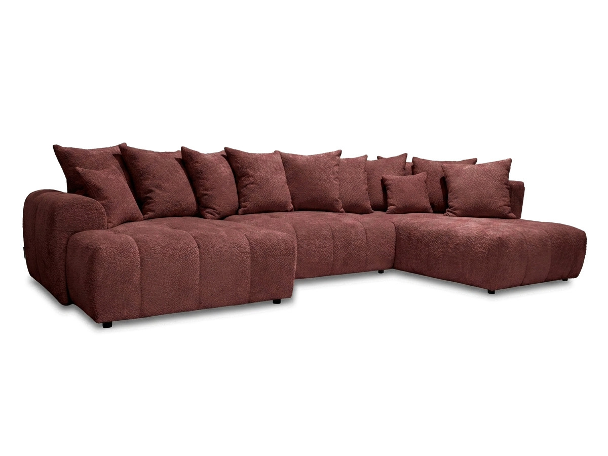Bobochic Roxelane Wohnlandschaft Bouclé-Stoff Rot Ecke rechts