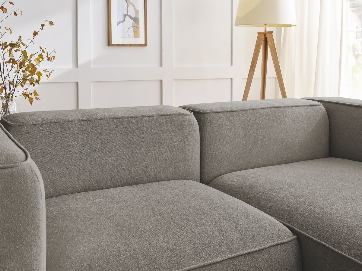 Bobochic Zephyr Ecksofa 260 × 165 cm Strukturstoff Taupe Ecke rechts