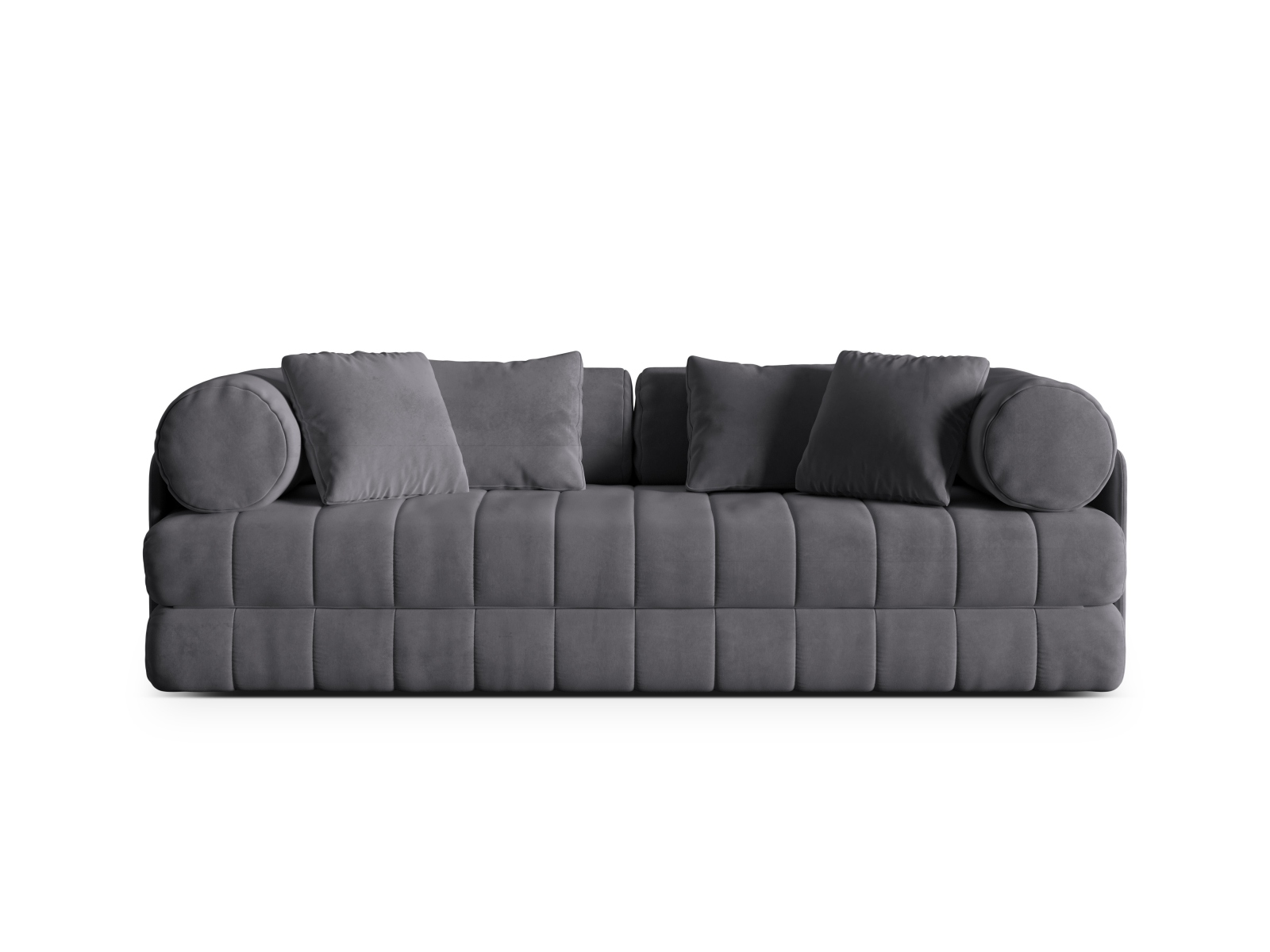 Cosmopolitan Design Schlafsofa Kemi 3-Sitzer Samt Salvador Dunkelgrau