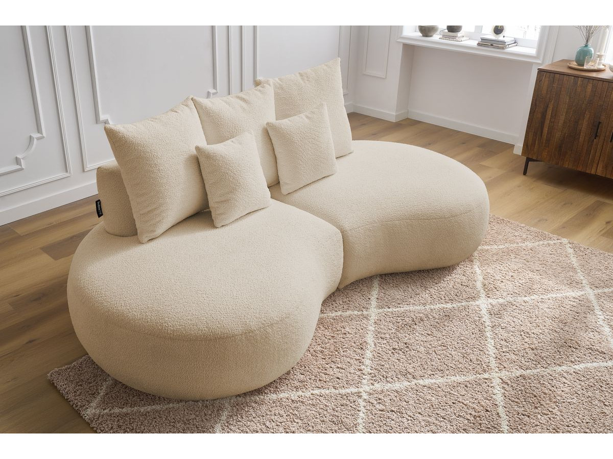 Bobochic Saint-germain Sofa 3-Sitzer Bouclé-Stoff Beige