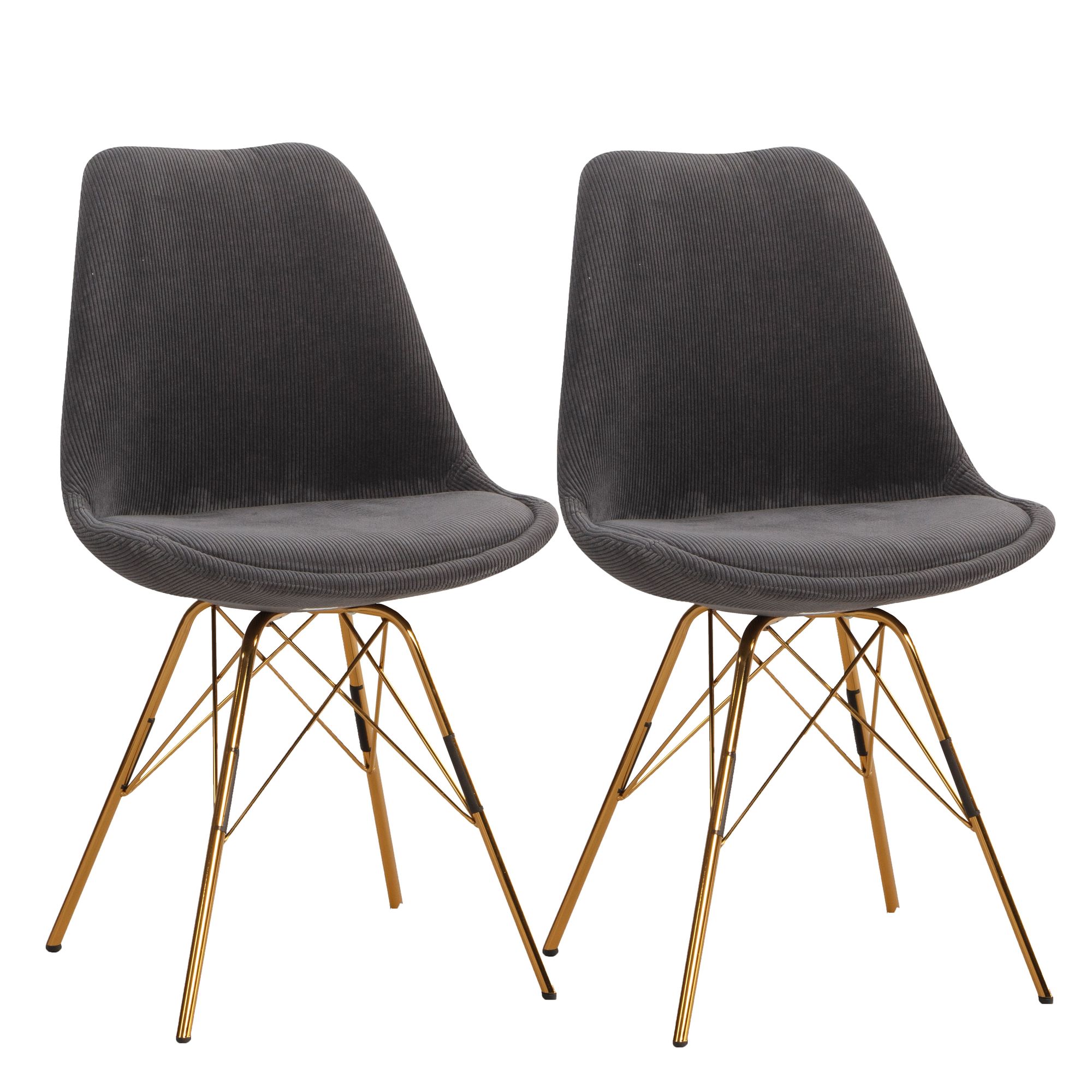 Esszimmerstuhl Hommelvik Stoff Grau 48 × 58 × 85 cm