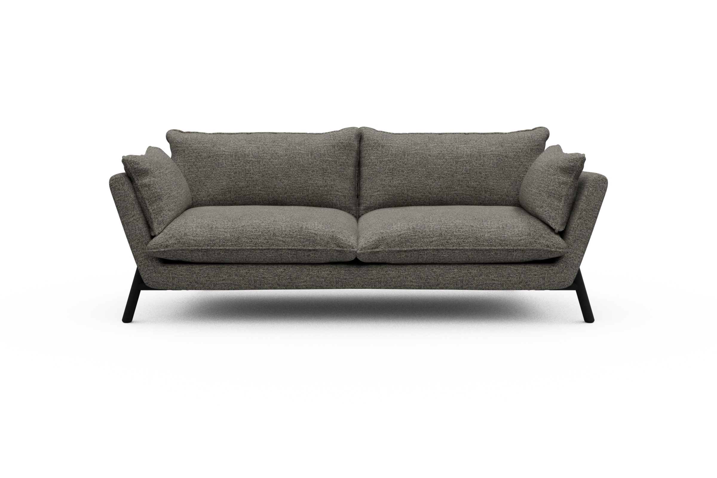 Skandi Home Sofa Emil PREMIUM 3-Sitzer Beinfarbe Eiche Schwarz Carreno-Sepie-Brown moebelfaktor