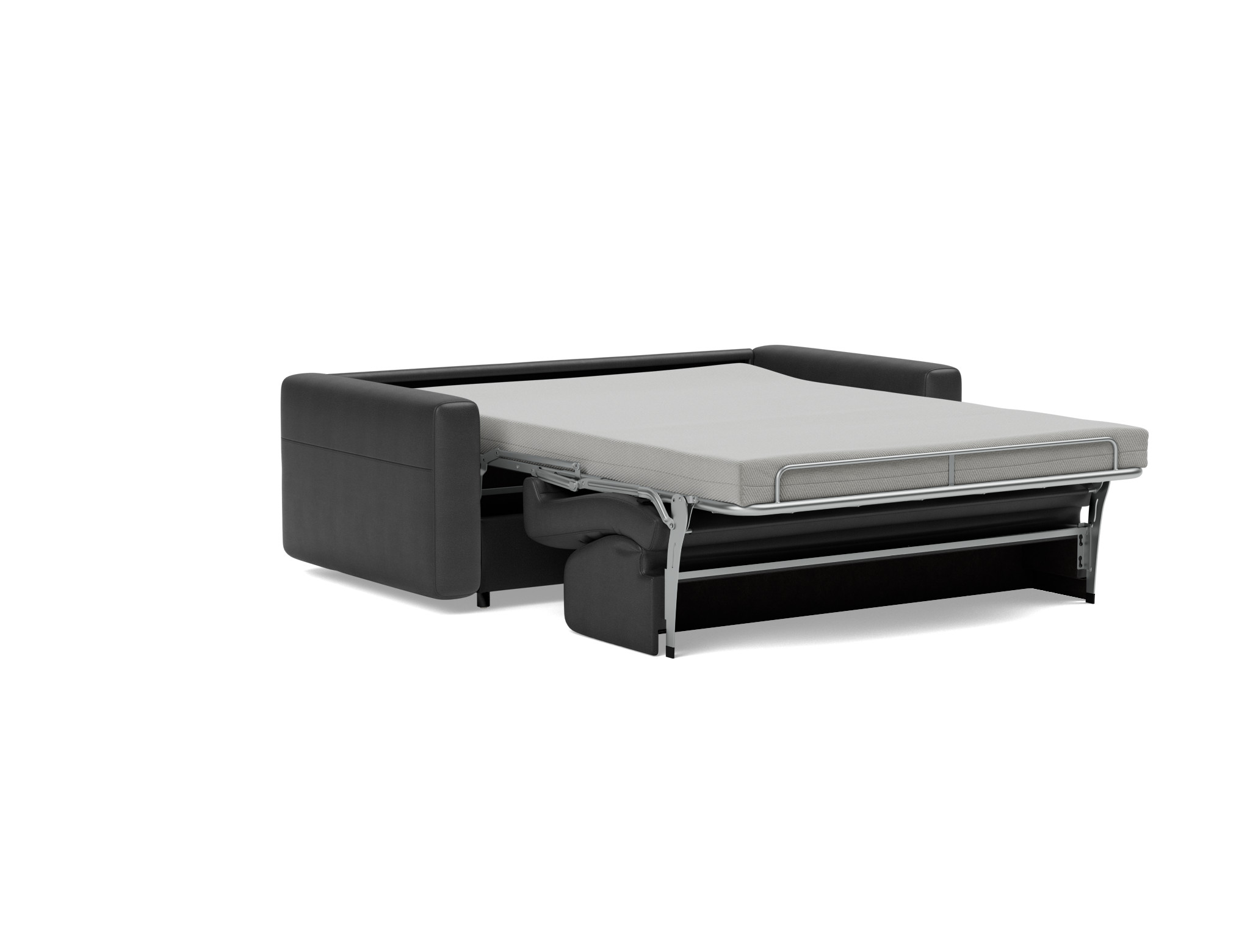 Schlafsofa Killian mit Memory-Matratze 140 Lederoptik Faunal 550-Black