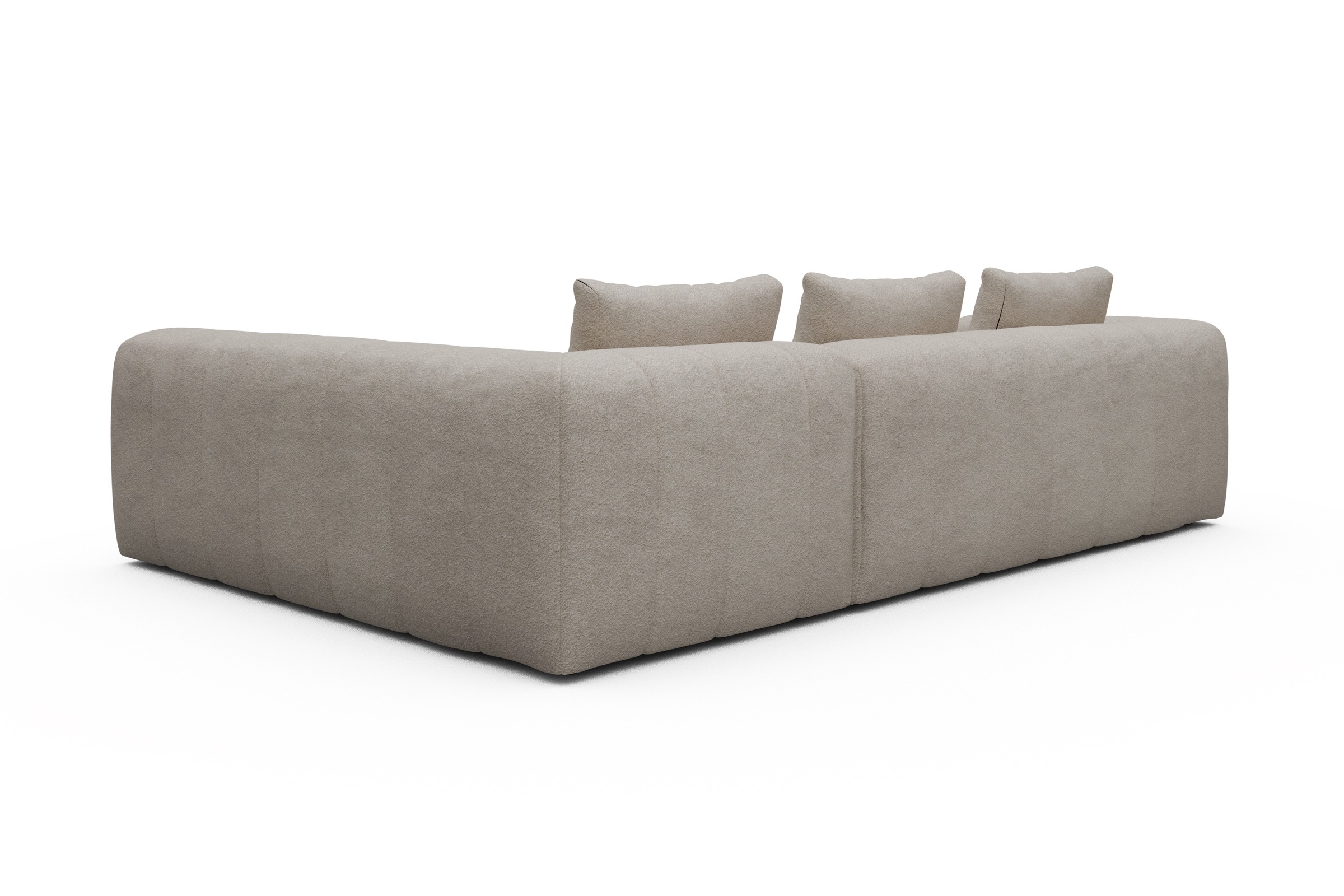 Ecksofa Hugo 2x 2,5-Sitzer Armlehne links Aivi-Lace-Beige