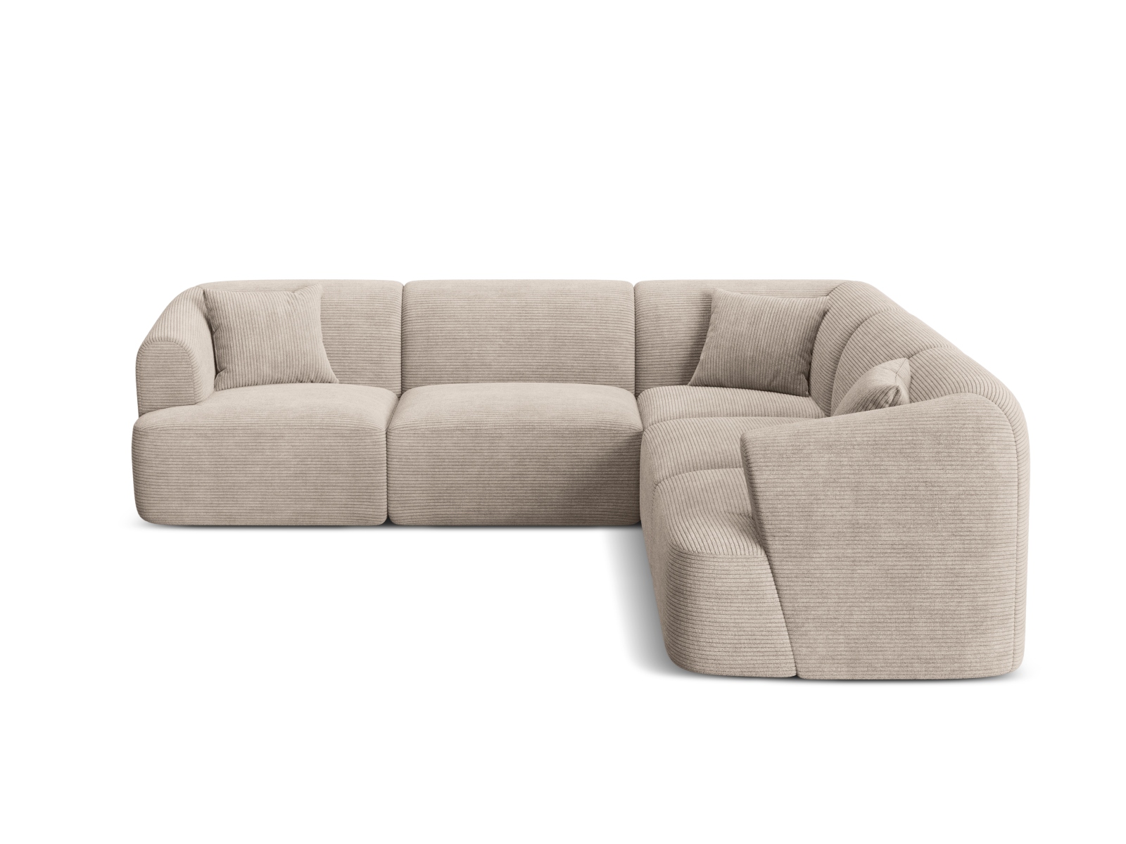 Cosmopolitan Design Symmetrisches Ecksofa Campi 6-Sitzer Kord Lincoln D Cappuccino