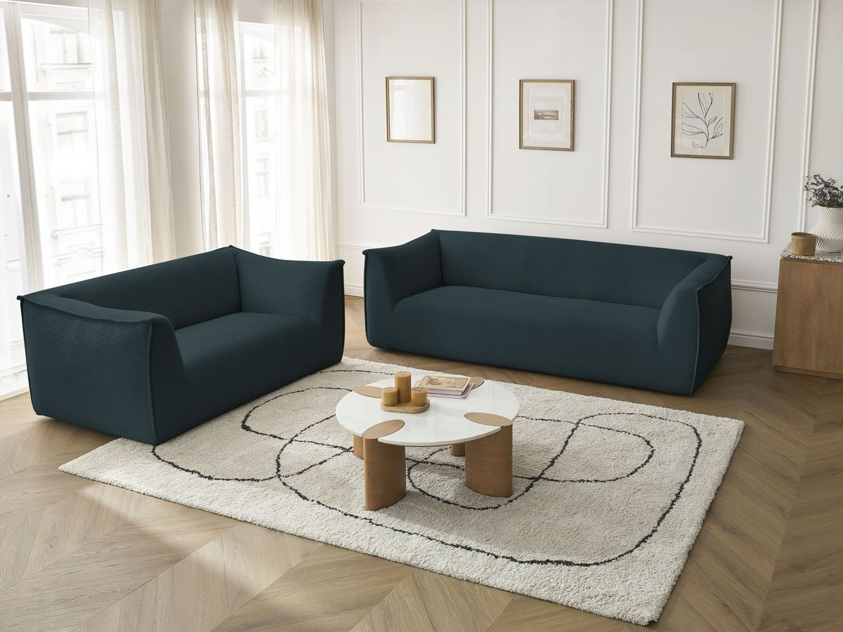 Bobochic Giorgia Sofa 5-Sitzer 412 × 100 cm Cordsamt Dunkelblau