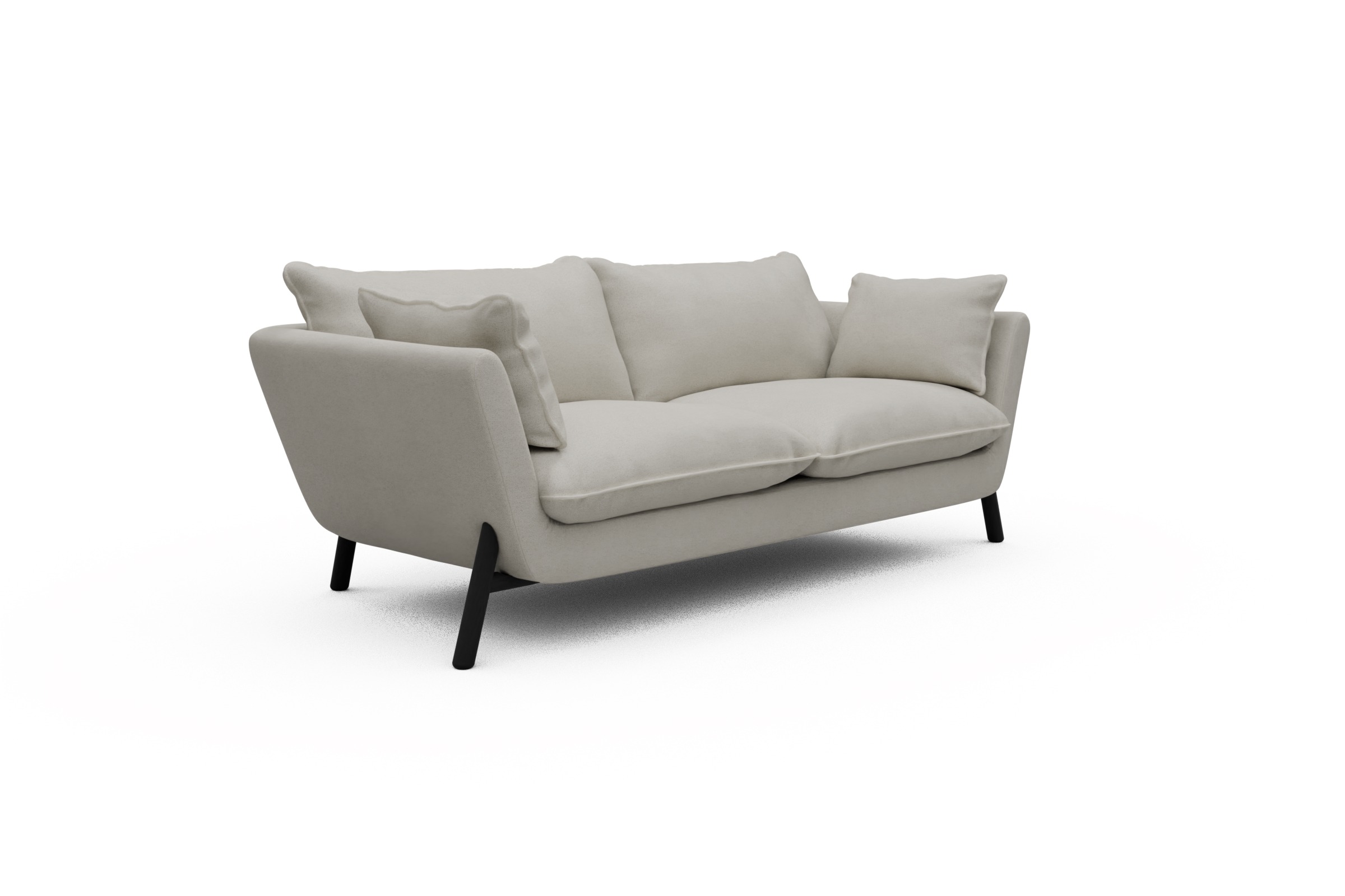 Sofa Emil PREMIUM 2-Sitzer Beinfarbe Eiche Schwarz Denari-Clean-Beige