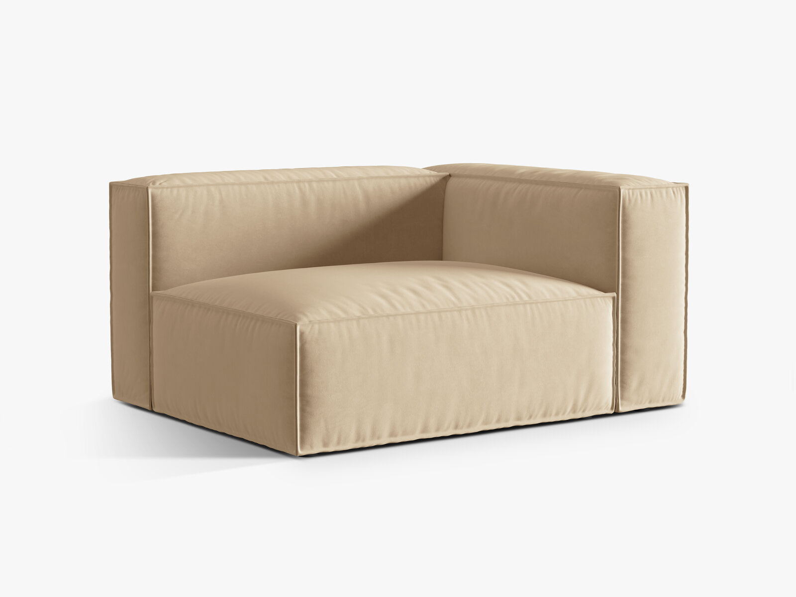 Micadoni Eckmodul Nuria 2-Sitzer Rechts Samt Nude