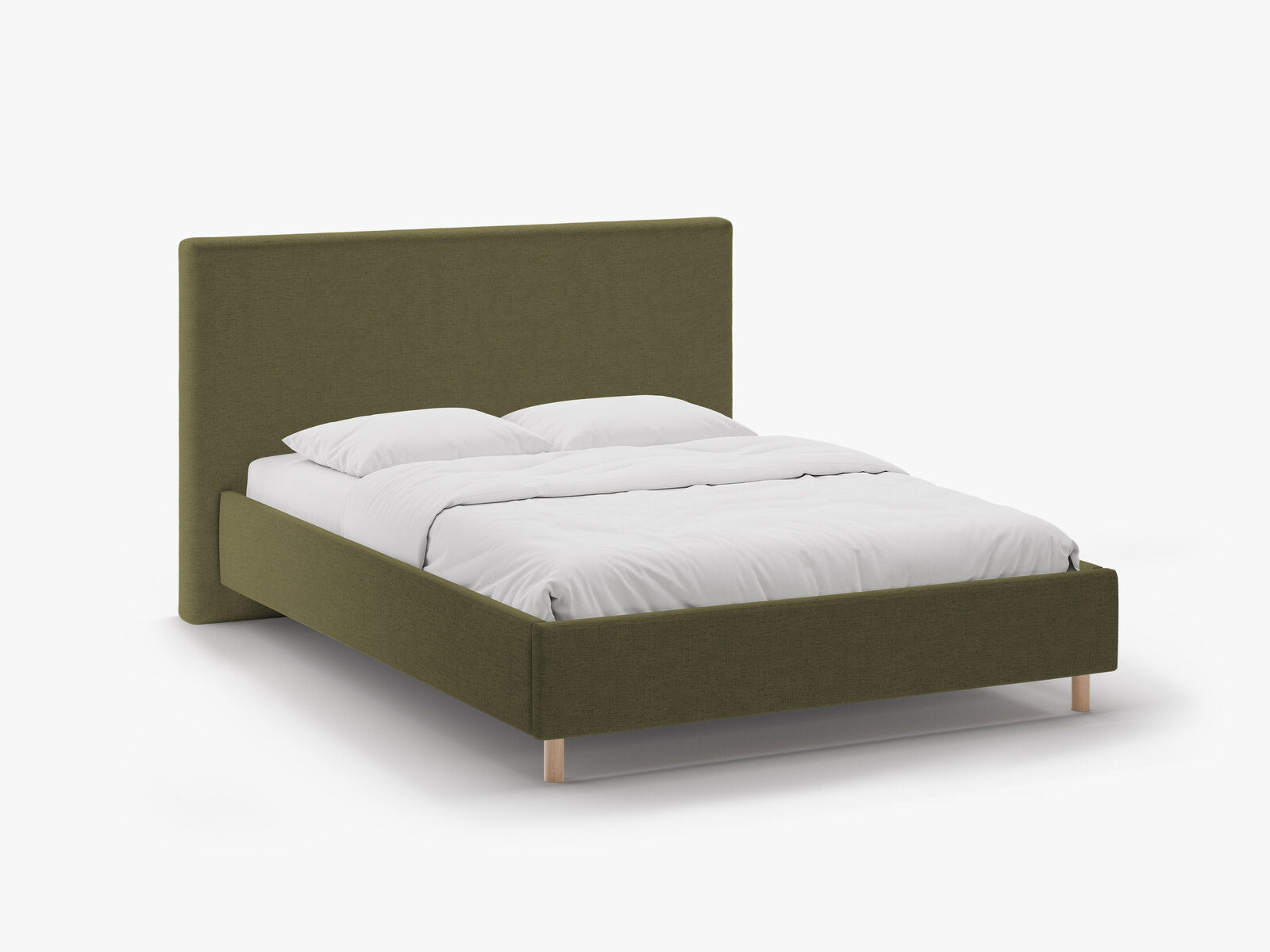 Micadoni Stauraumbett mit Kopfteil Eloise Strukturierter Stoff Moly Grün 180x200