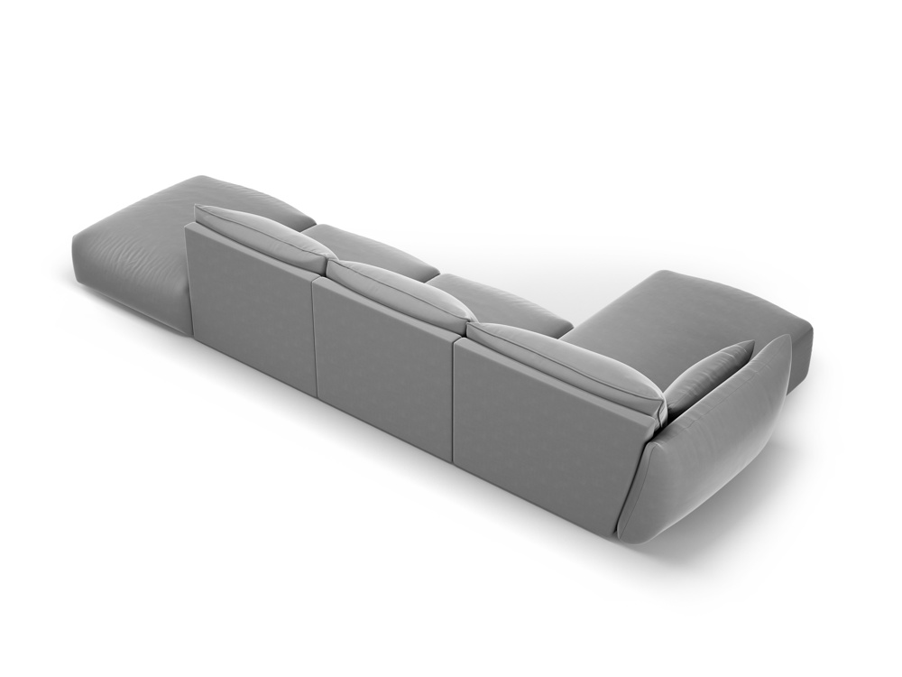 Cosmopolitan Design Ecksofa Matera 5-Sitzer offen Samt Salvador Grau Links