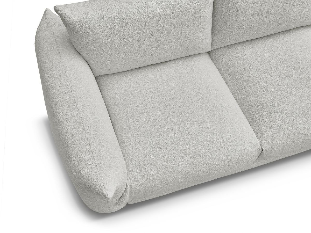 Bobochic Ernest Sofa 5-Sitzer Bouclé-Stoff Hellgrau