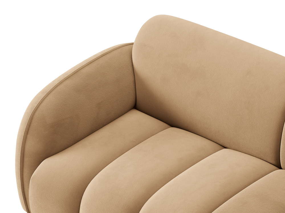 Cosmopolitan Design Ecksofa Bilbao 3-Sitzer Samt Casino Mandelbeige Rechts