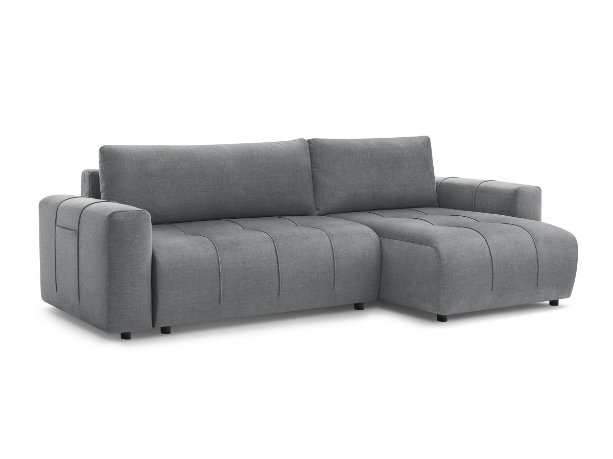 Bobochic Arsene Ecksofa mit Schlaffunktion und Bettkasten 288 × 148 cm Samt Dunkelgrau