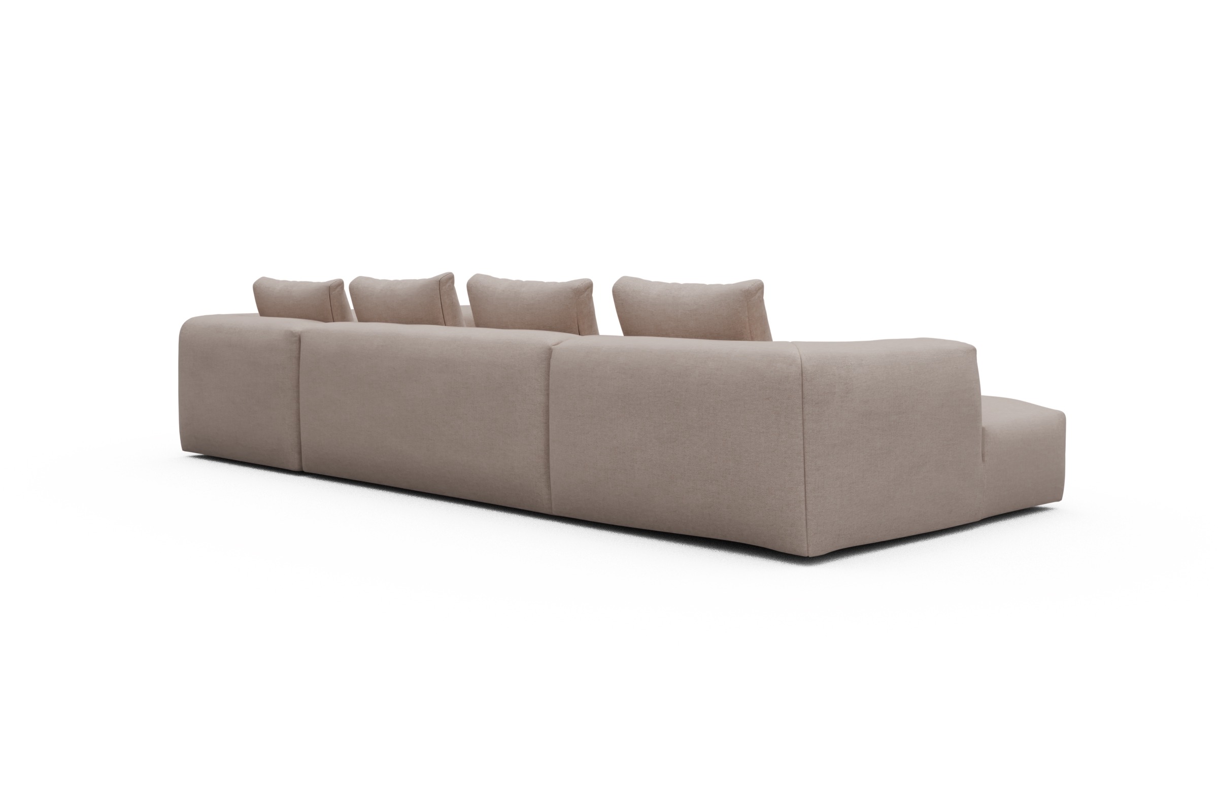 Wohnlandschaft Fred Chaiselongue links mit 2-Sitzer und lange Armlehne rechts Weda-Sand