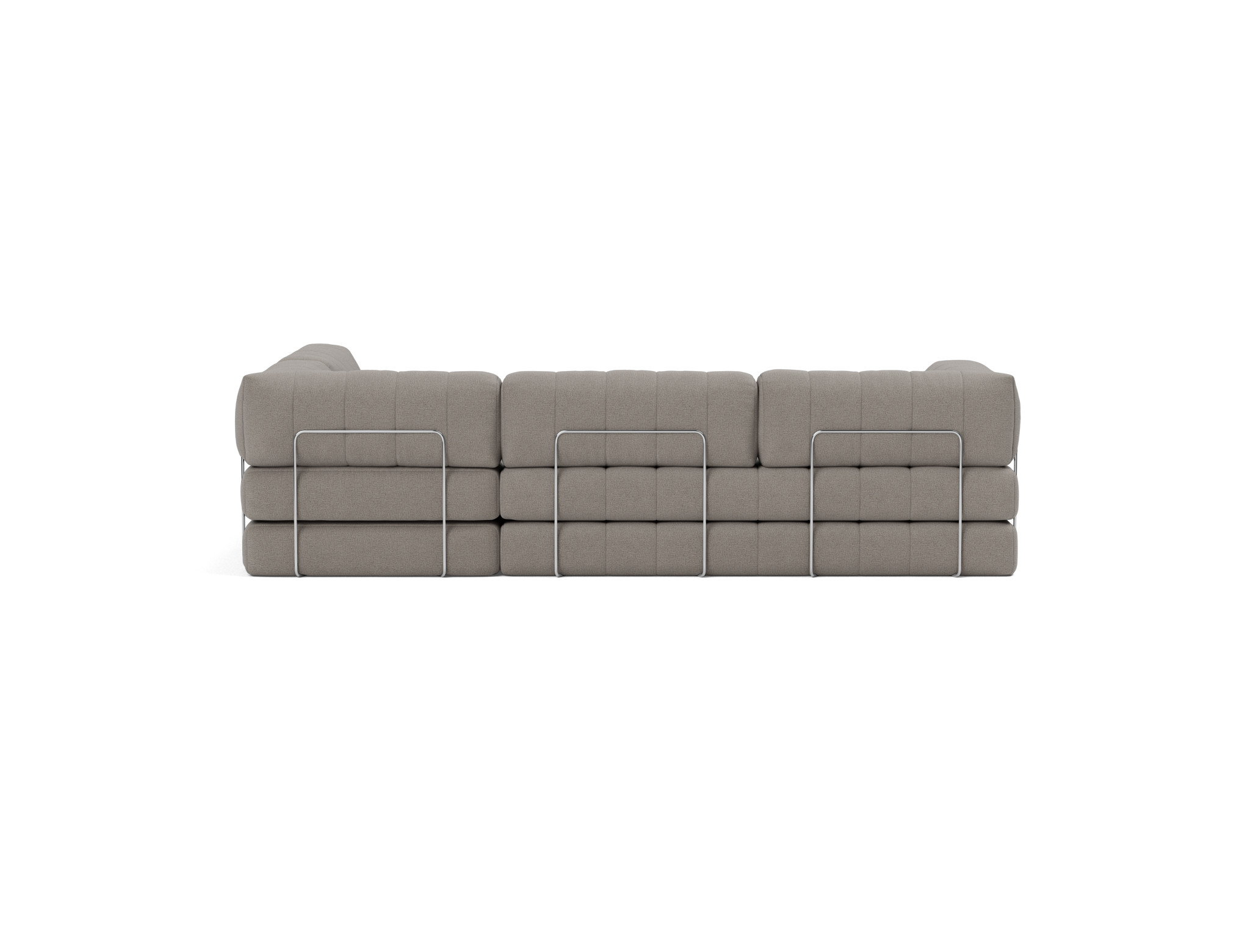 Eck-Schlafsofa CozyPad L-Form mit Armlehne Flachgewebe Mixed Dance 521-Grey