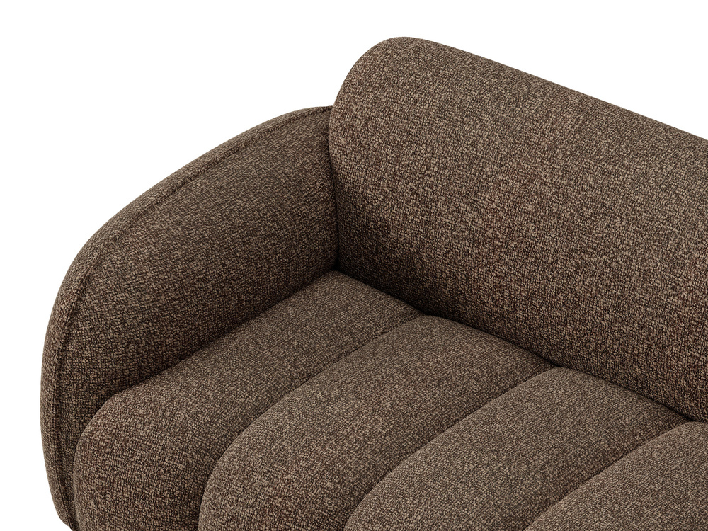 Cosmopolitan Design Ecksofa Bilbao 3-Sitzer kleine Version Boucle Miles Braun Rechts