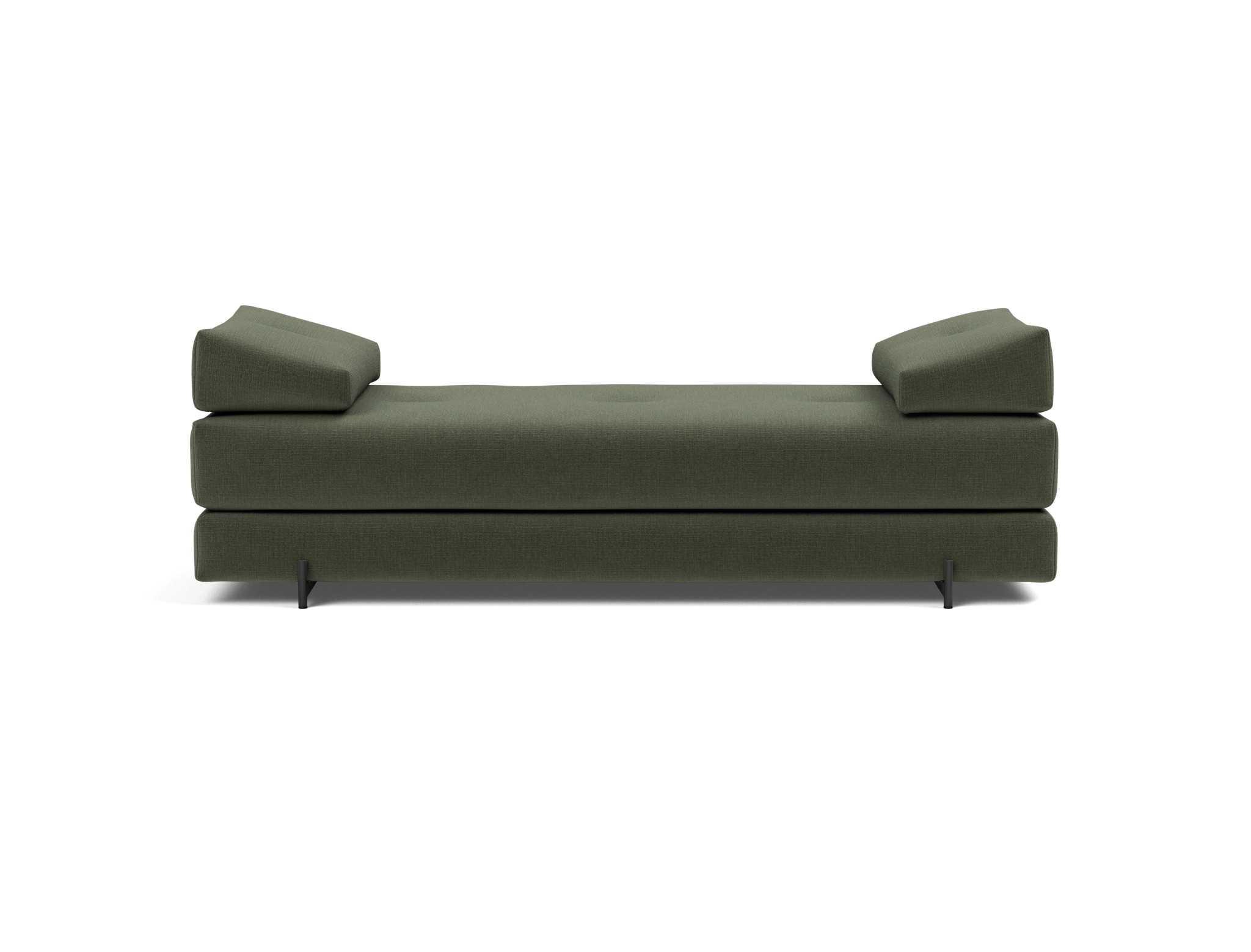 Tagesbett Sigmund Chenille Esina 413-Olive-Green Beine Indu schwarz