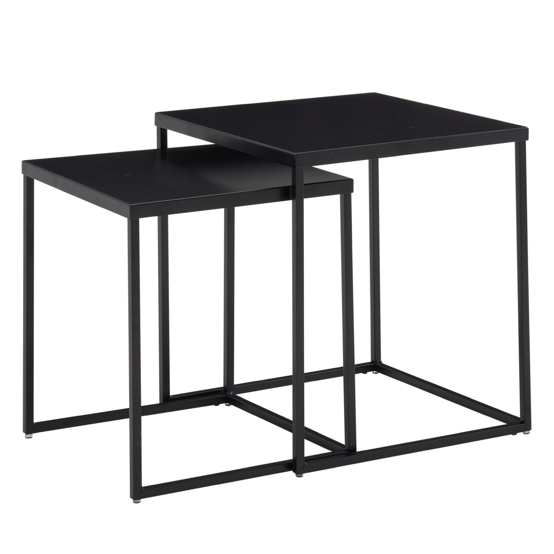 Satztisch 2er-Set Stafholt Metall Schwarz 40 × 40 × 45 cm