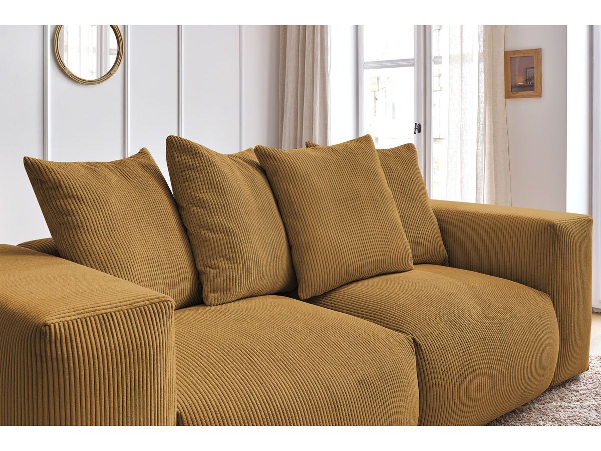 Bobochic Voltaire Sofa 3-Sitzer 248 × 100 cm Cordsamt Gelb