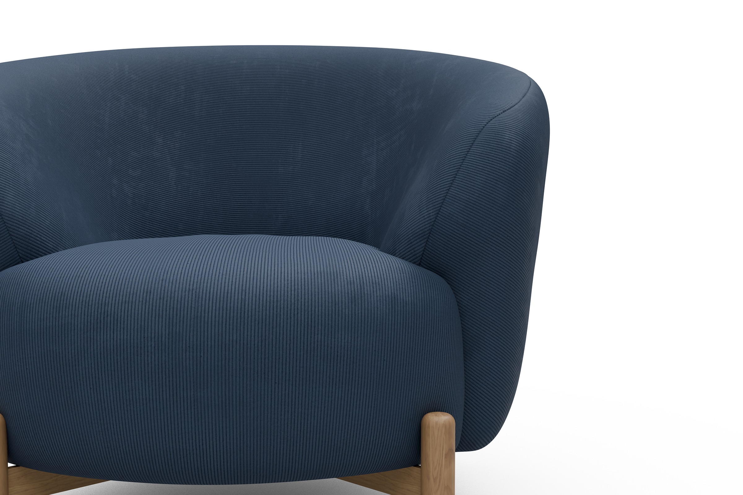 Sessel Ronda Holzbeine Eiche Natur Cordufine-Royal-Blue