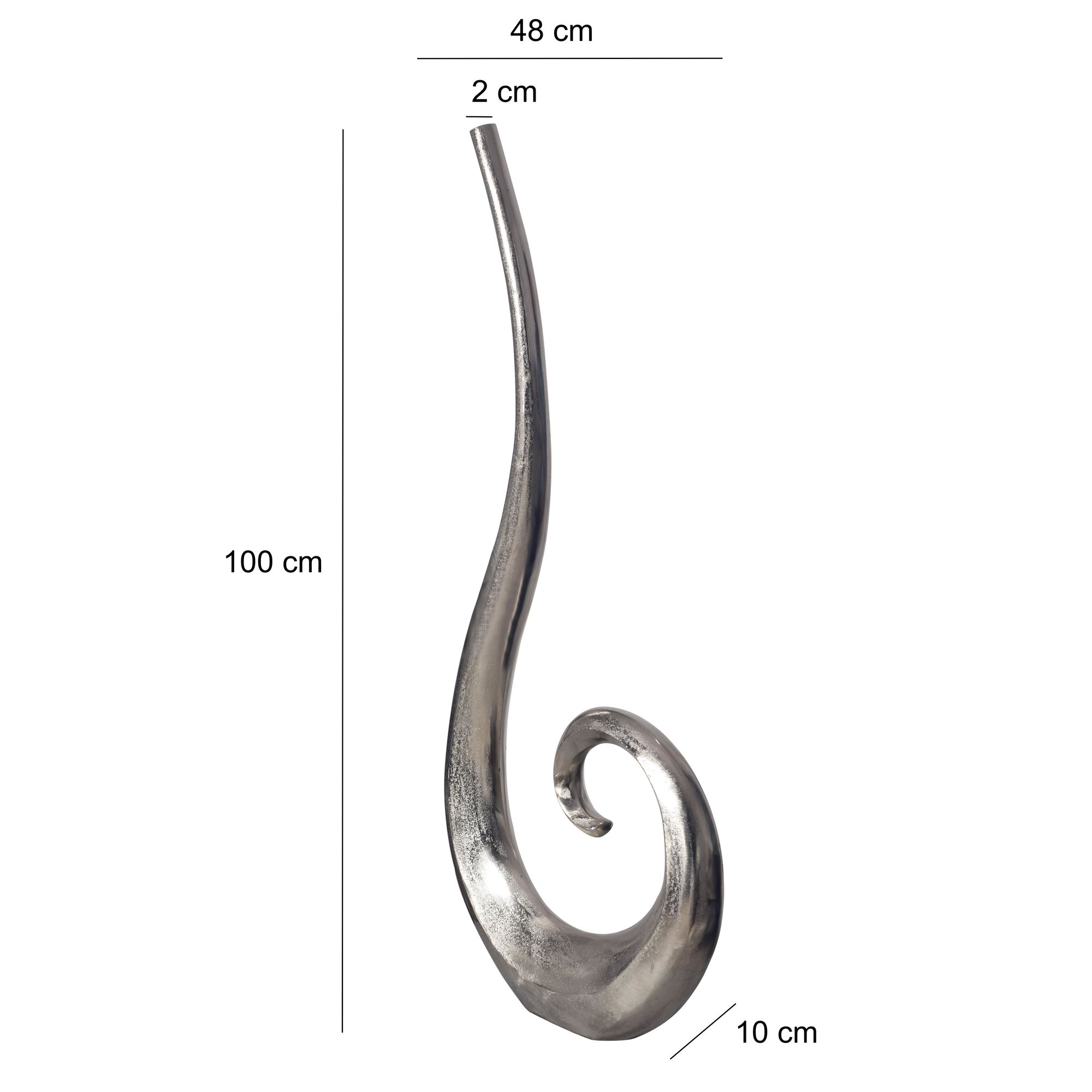 Bodenvase Hyllestad Aluminium Silber 48 × 10 × 100 cm