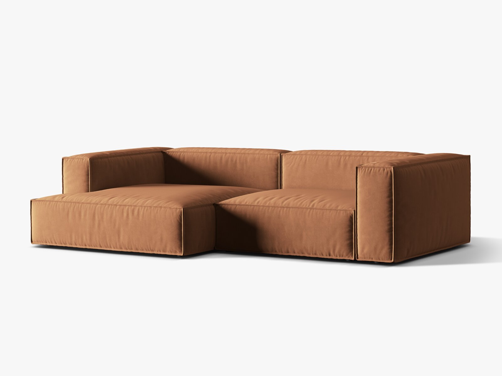 Micadoni Ecksofa Nuria 4-Sitzer Links Samt Honig