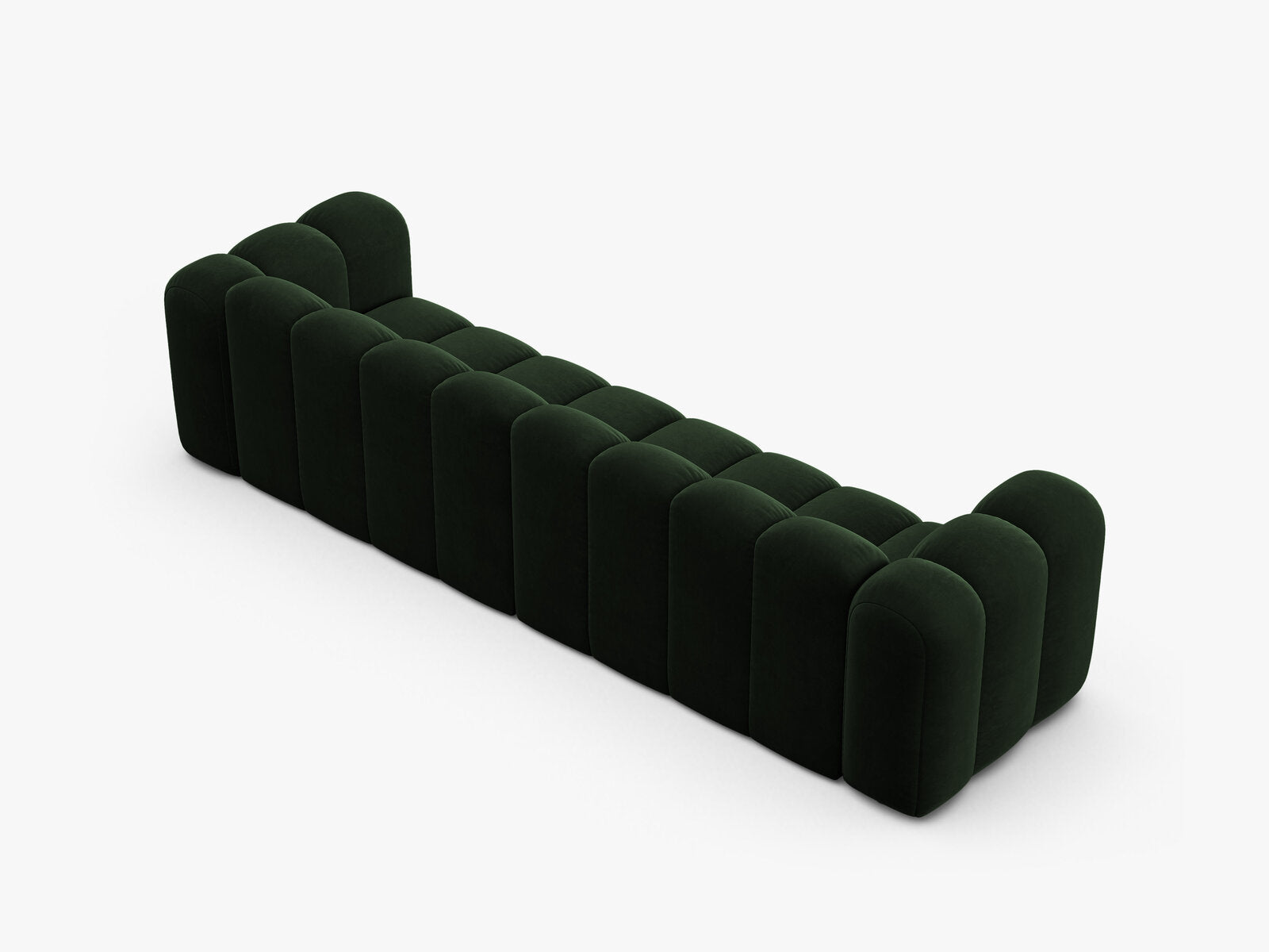 Micadoni Modulares Sofa Lupine 4-Sitzer Samt Venus Flaschengrün