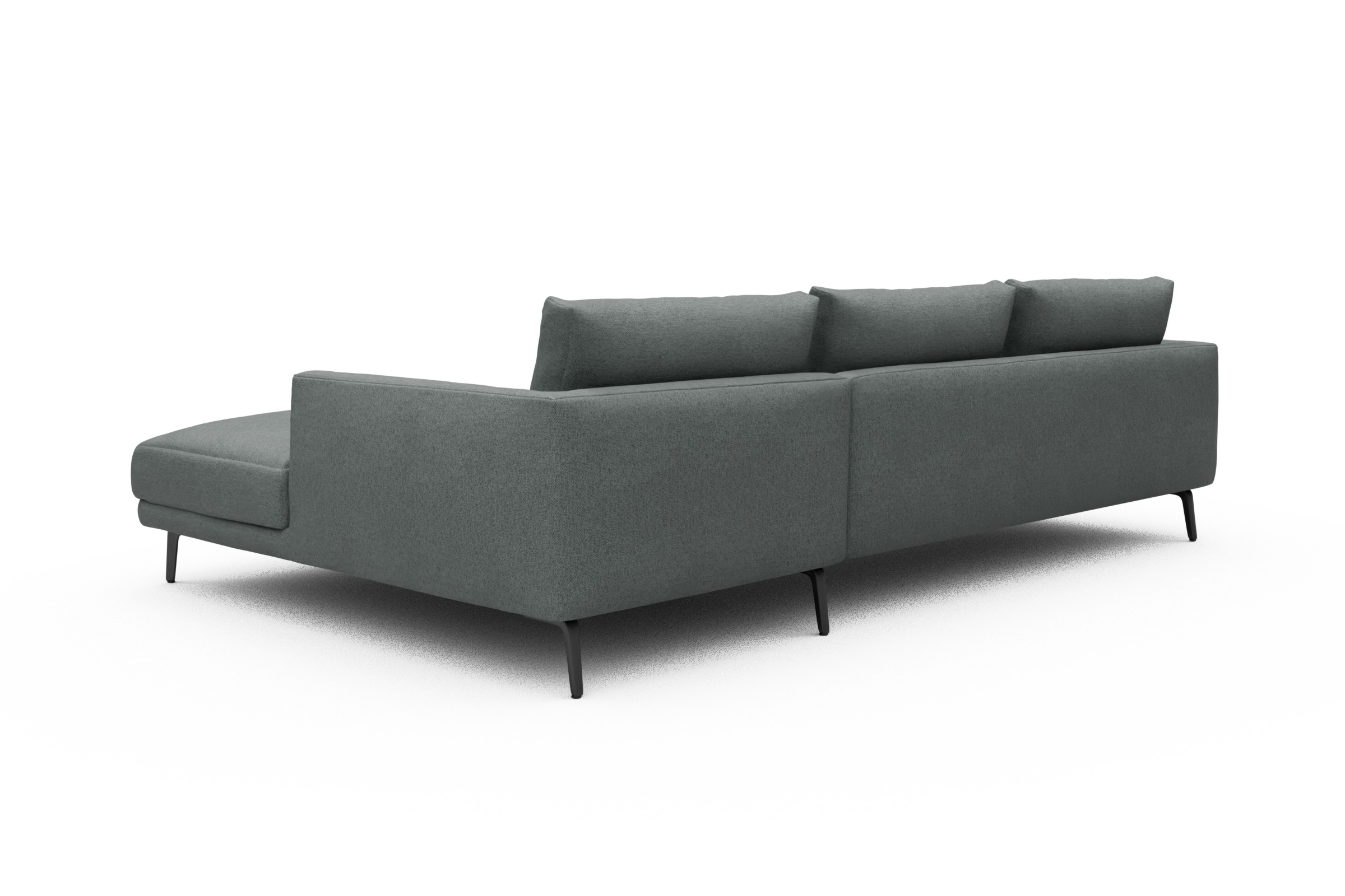 Ecksofa Karl Chaiselongue rechts mit 2,5-Sitzer Denari-Soft-Grey