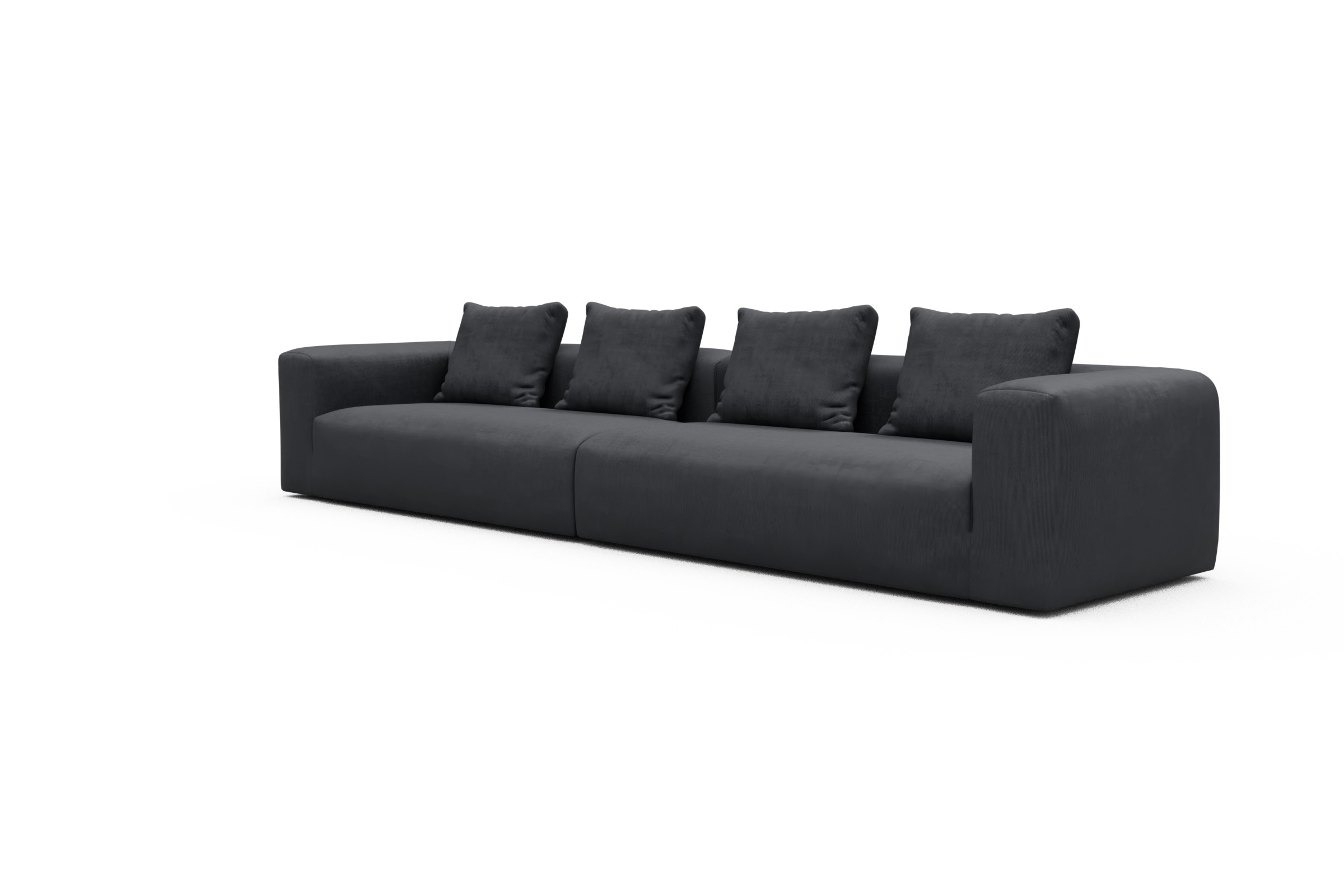 Sofa Modulares XXL Sofa Fred 5-Sitzer Cordufine-Slate-Grey