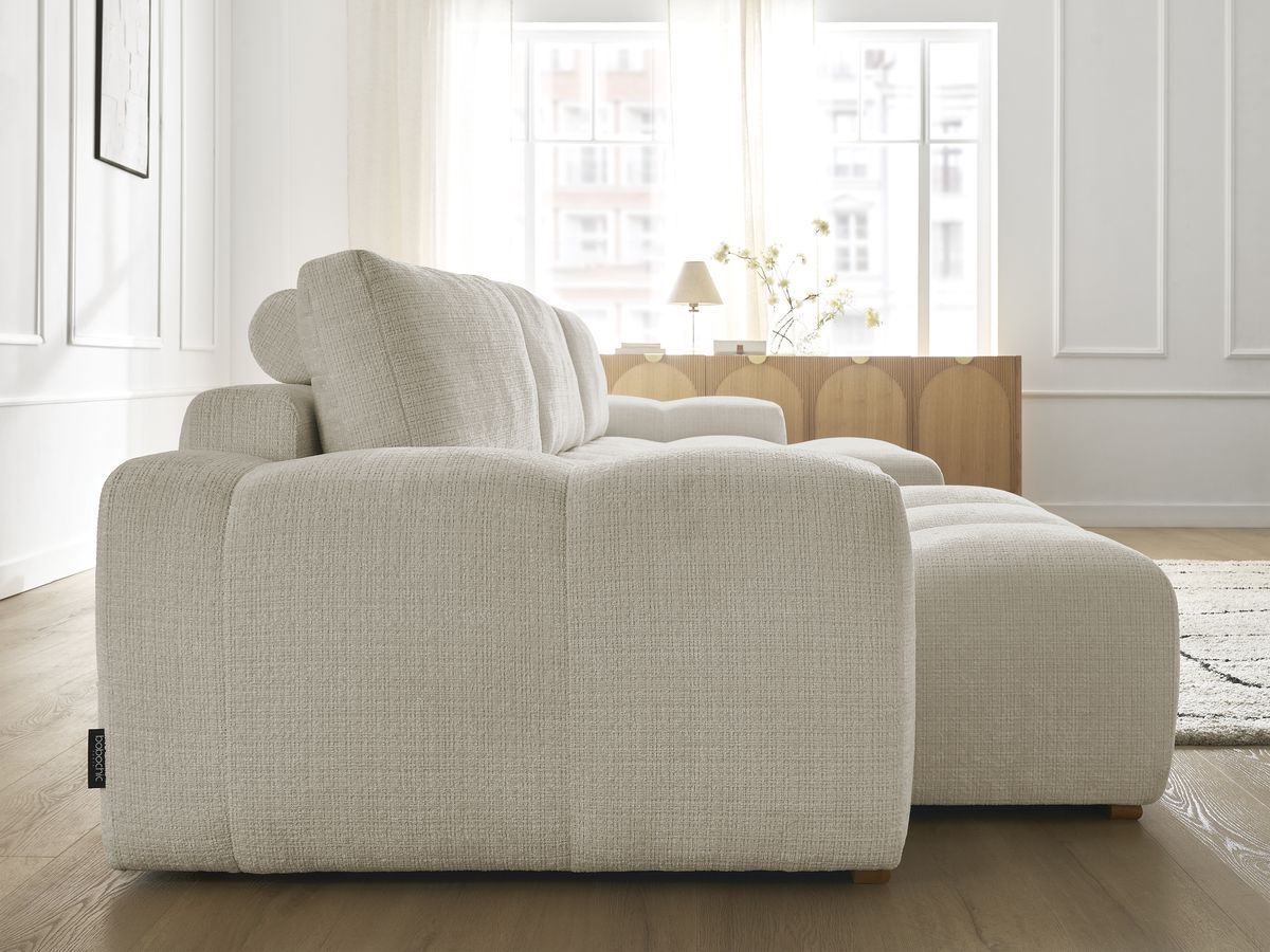 Bobochic Anakin Wohnlandschaft, 3 Kissen Strukturstoff Beige