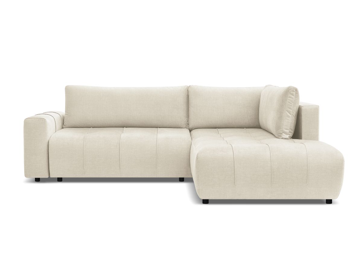 Bobochic Arsene Ecksofa mit Schlaffunktion und Bettkasten 277 × 200 cm Samt Beige Ecke rechts