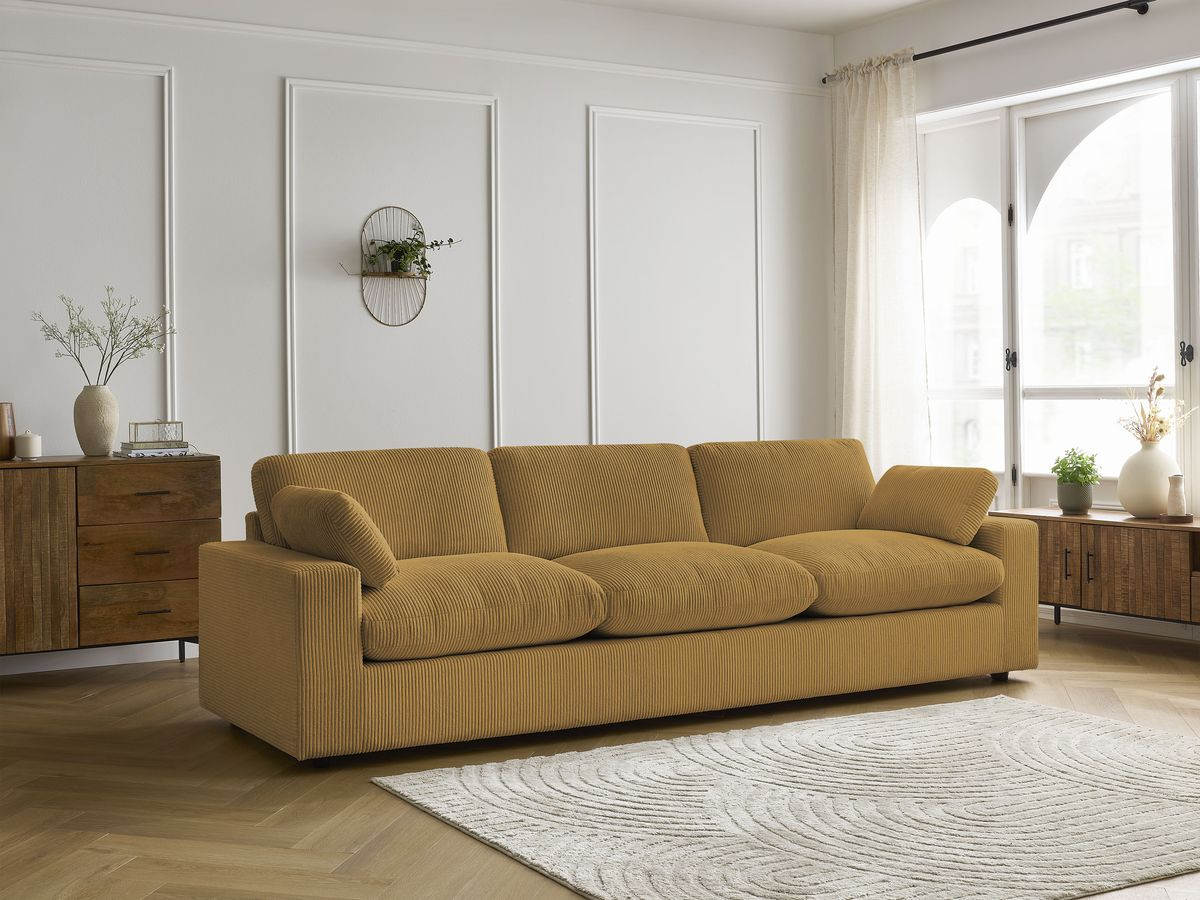 Bobochic Belair Sofa 4-Sitzer Cordsamt Gelb