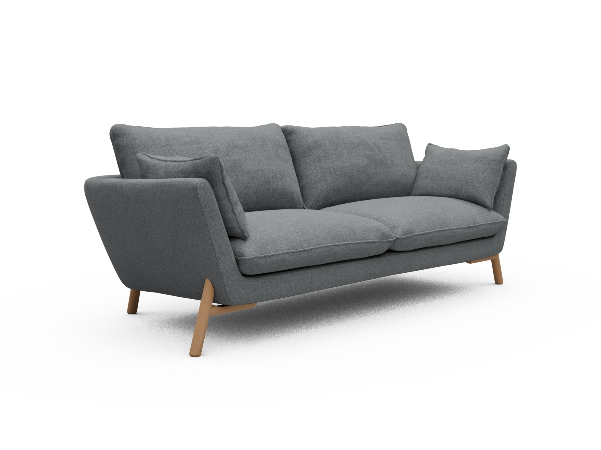 Skandi Home Sofa Emil 3-Sitzer Beinfarbe Eiche Natur Casone-Gravel-Grey moebelfaktor
