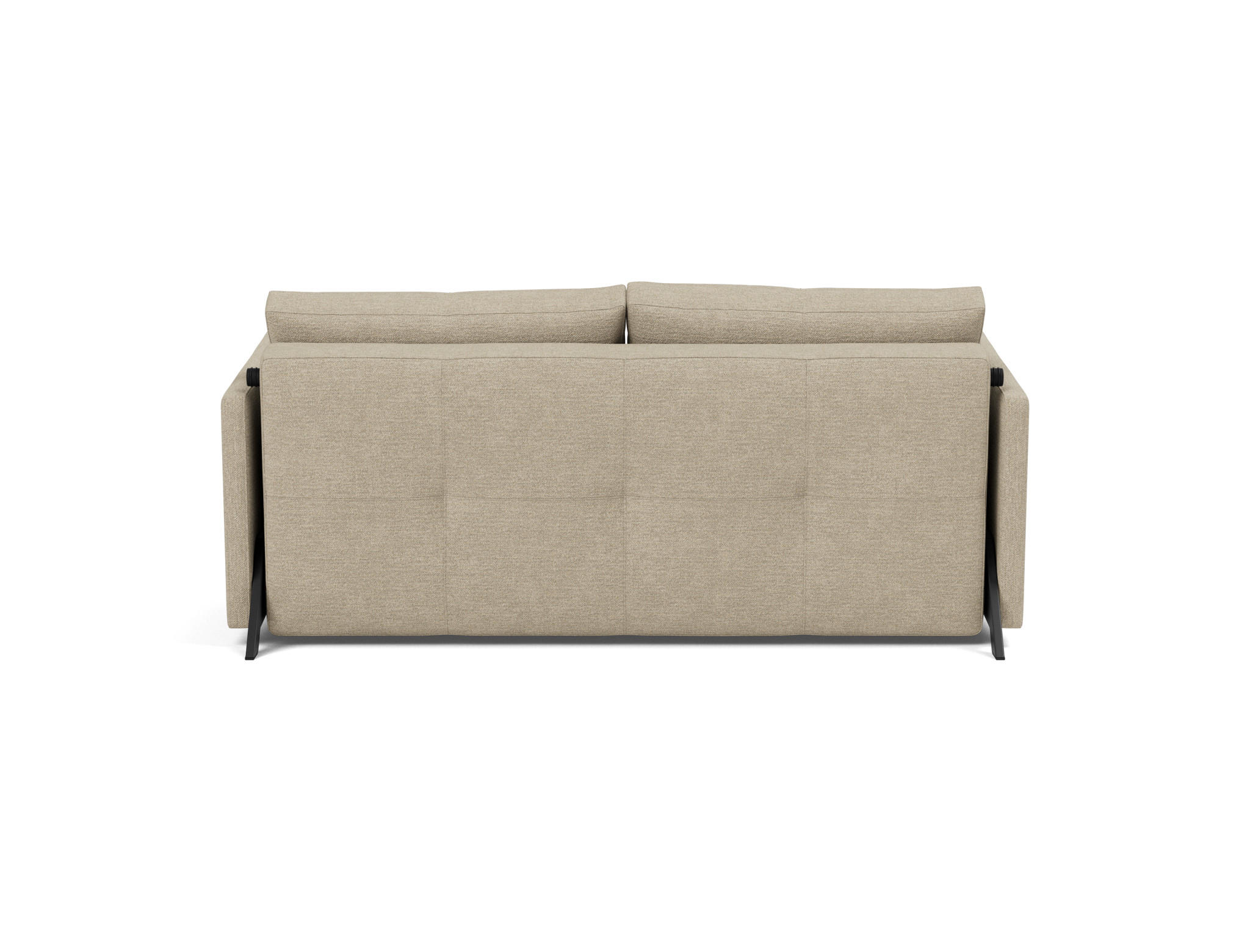 Schlafsofa Cubed mit Armlehnen 160 Strukturierter Stoff Taura 356-Sand