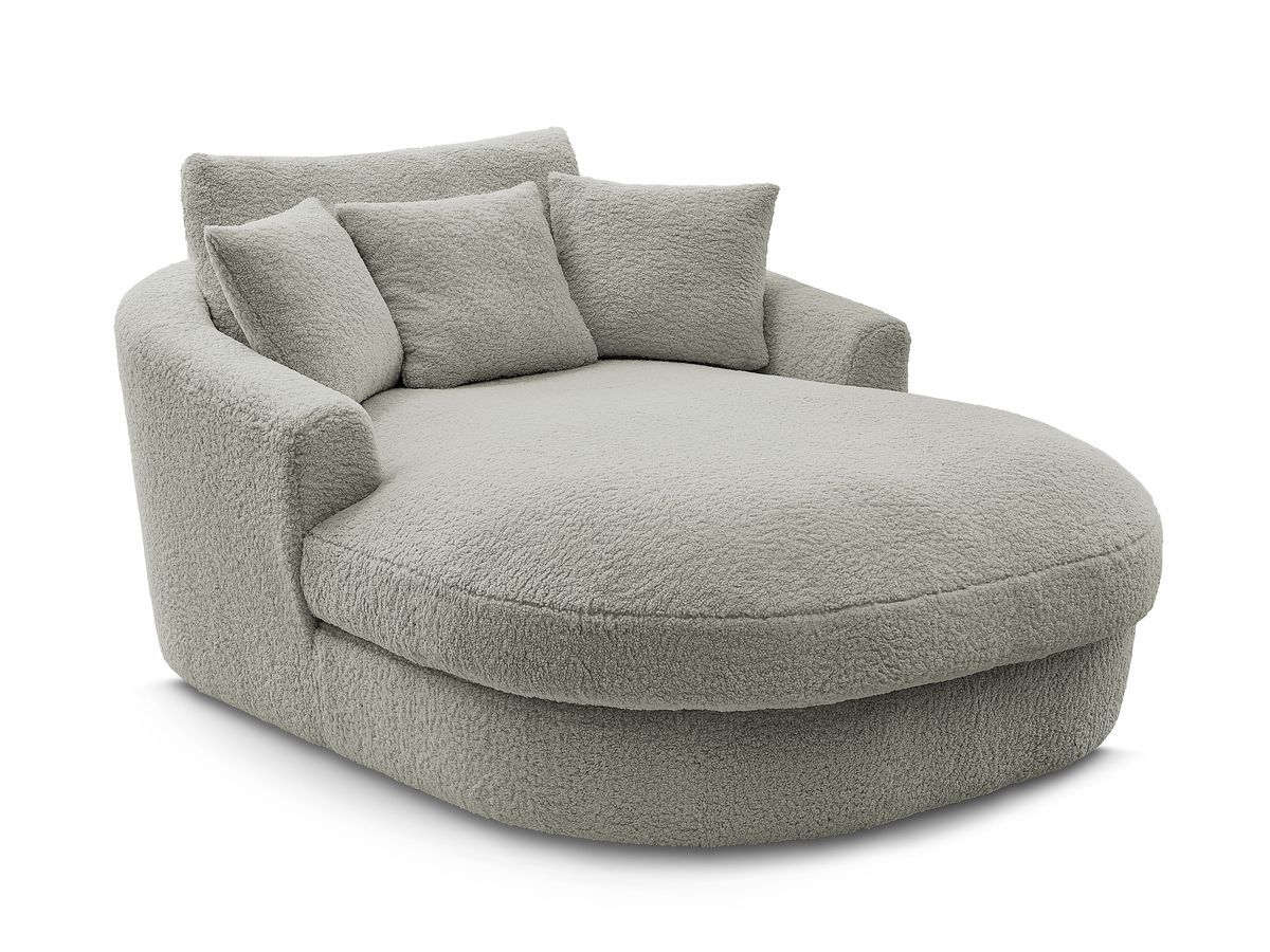 Bobochic Belem Méridienne-Modul Bouclé-Stoff Hellgrau
