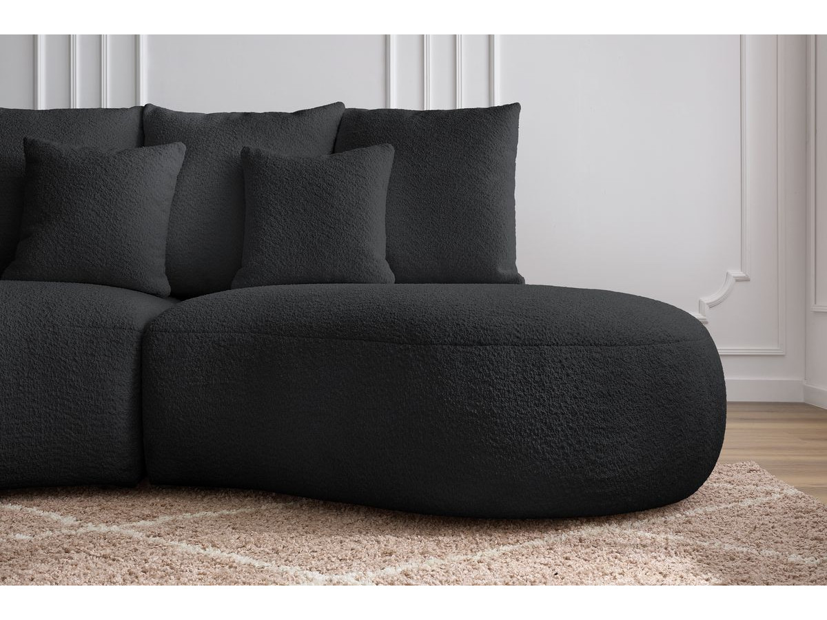 Bobochic Saint-germain Sofa 3-Sitzer Bouclé-Stoff Dunkelgrau