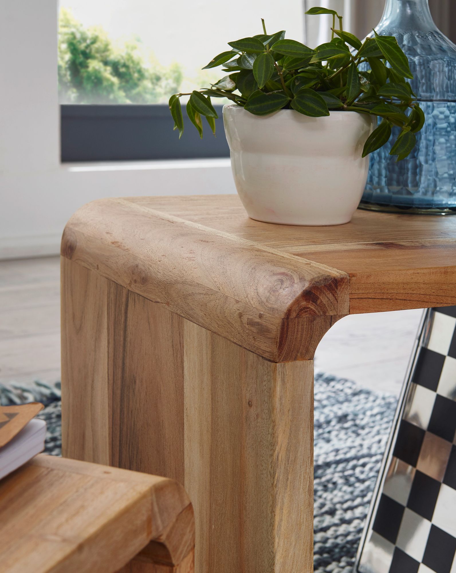 Satztisch 2er-Set Andenes Akazie Massivholz 43 × 36 × 43 cm