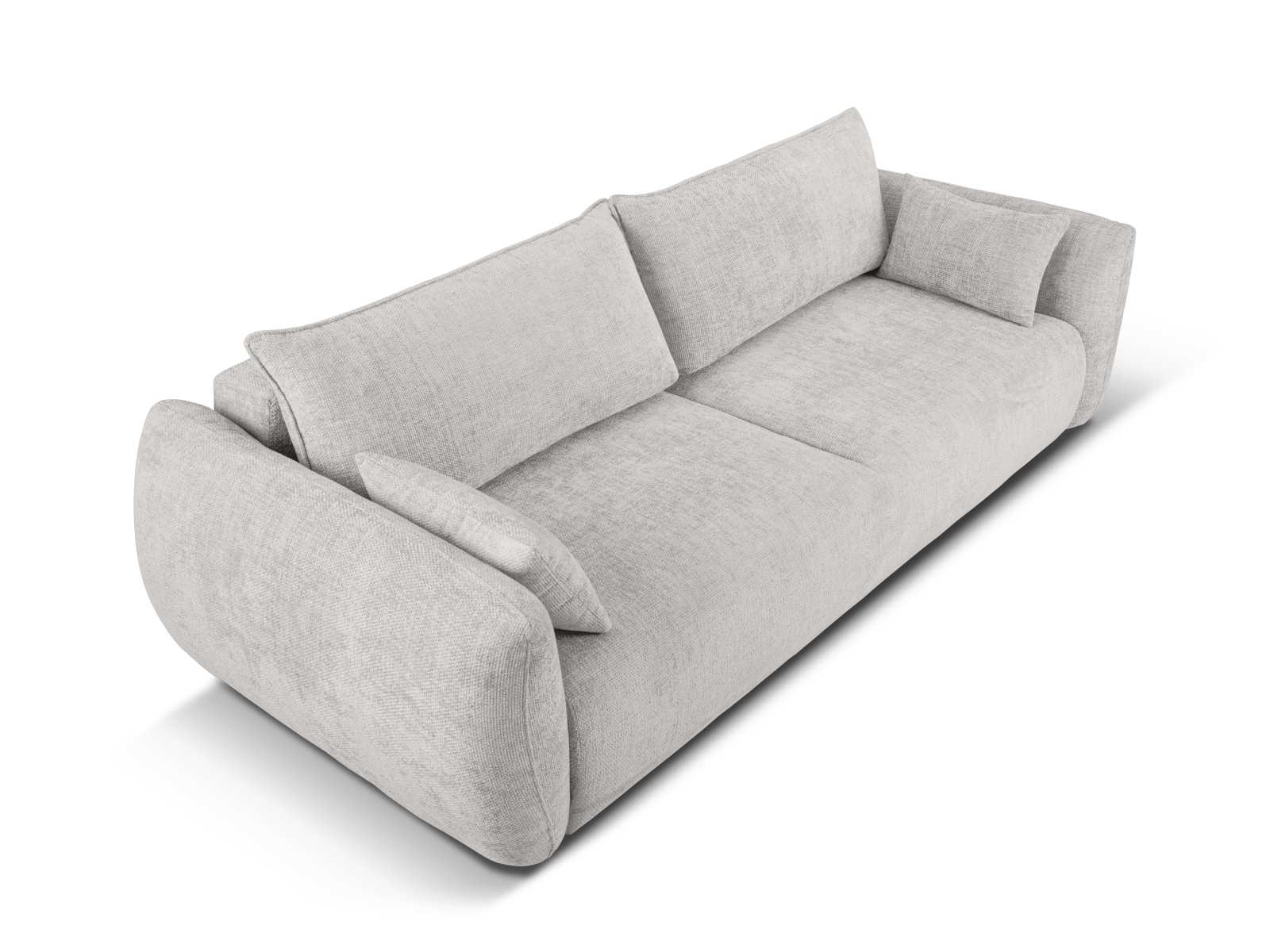 Cosmopolitan Design Schlafsofa Matera 3-Sitzer mit Bettkasten Chenille Eden Silber