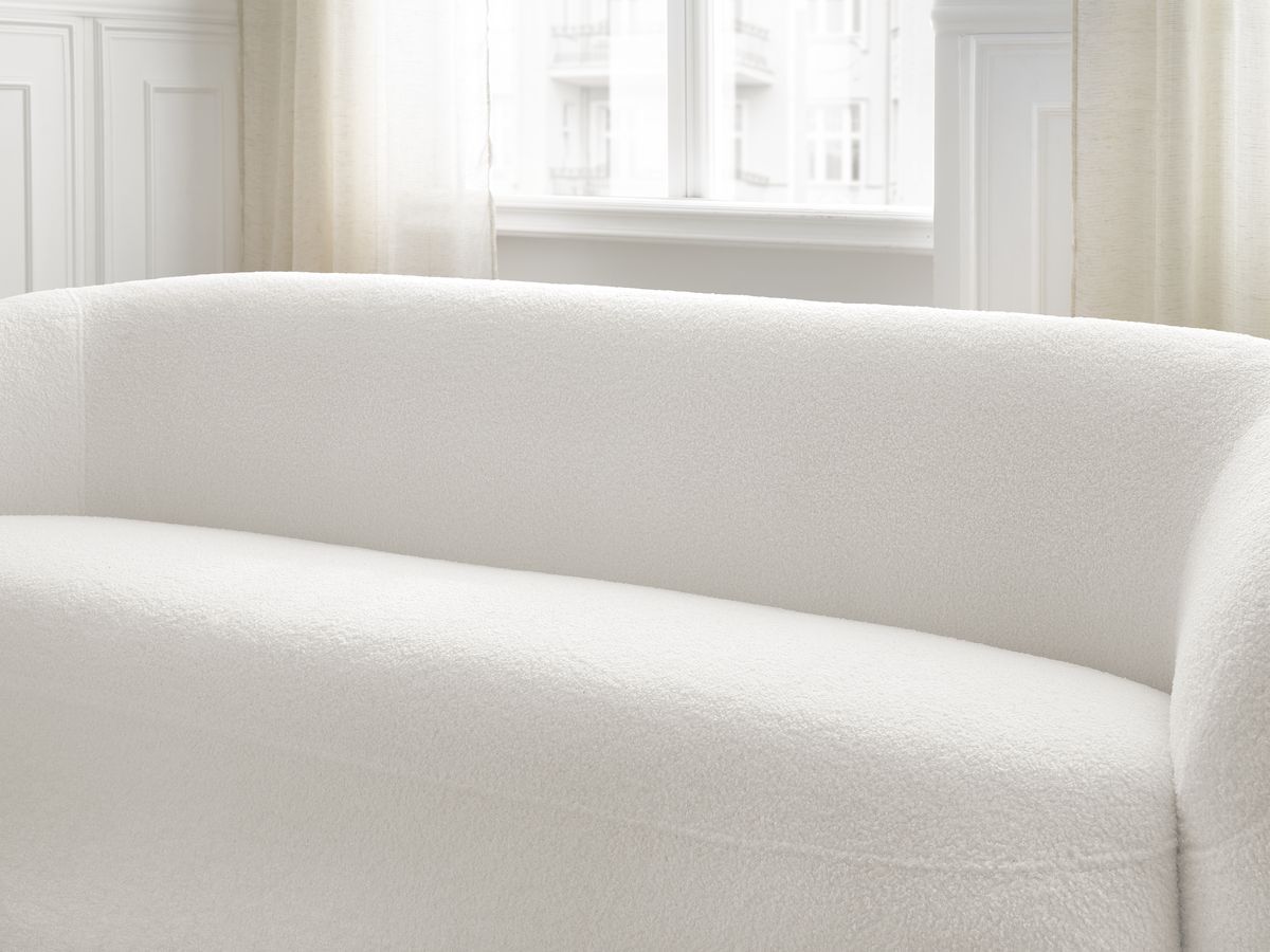 Bobochic Elina Sofa 3-Sitzer Bouclé-Stoff Weiß