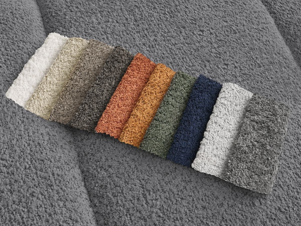Bobochic Pamira Sofa 5-Sitzer Bouclé-Stoff Dunkelgrau