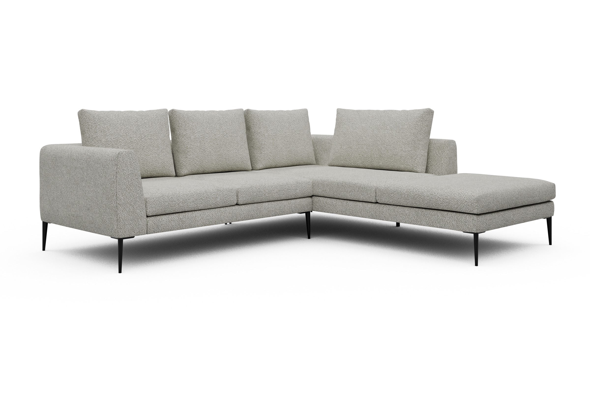 Ecksofa Paul Relax-Ecke rechts mit 2-Sitzer Vanora-Warm-Sand