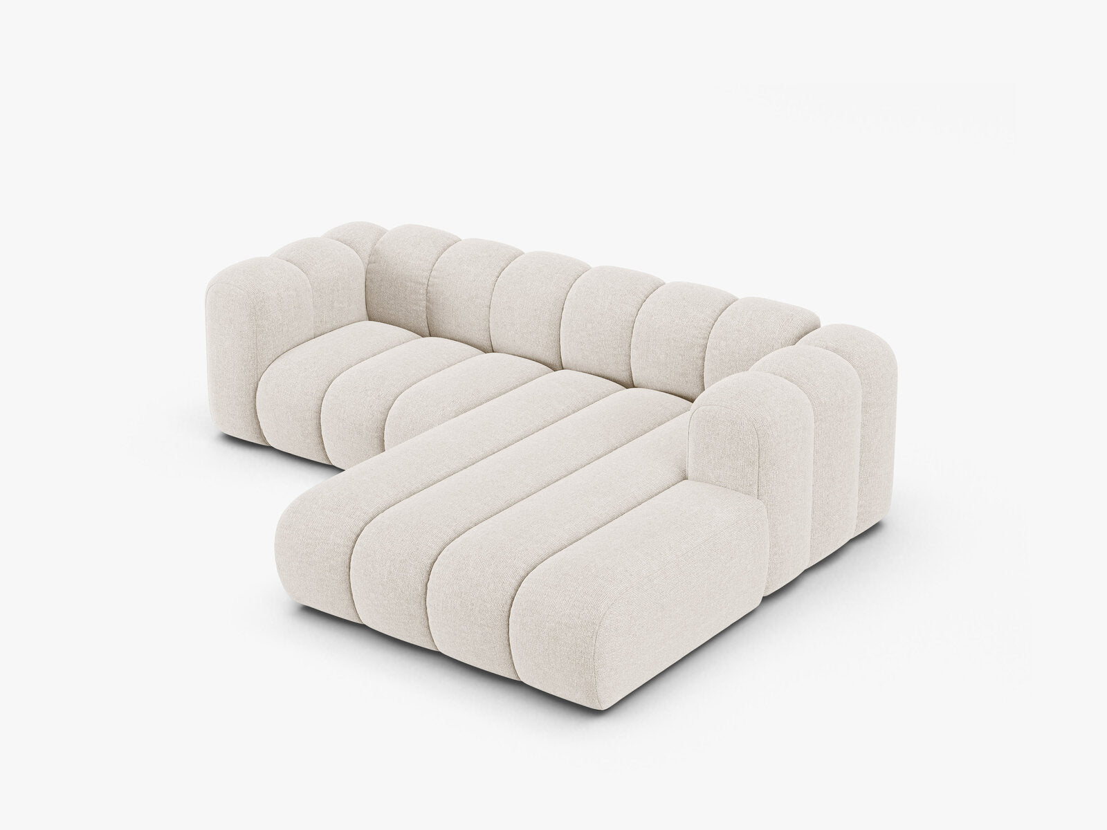 Micadoni Modulares Ecksofa Lupine 3-Sitzer Rechts Chenille Eden Helles Beige