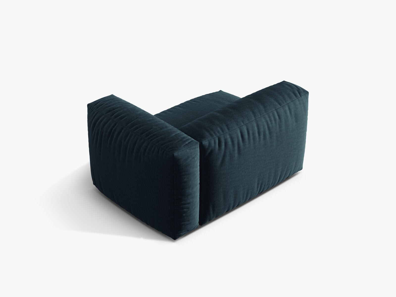 Micadoni Eckmodul Martina 1-Sitzer Rechts Strukturierter Stoff Boston Jeansblau
