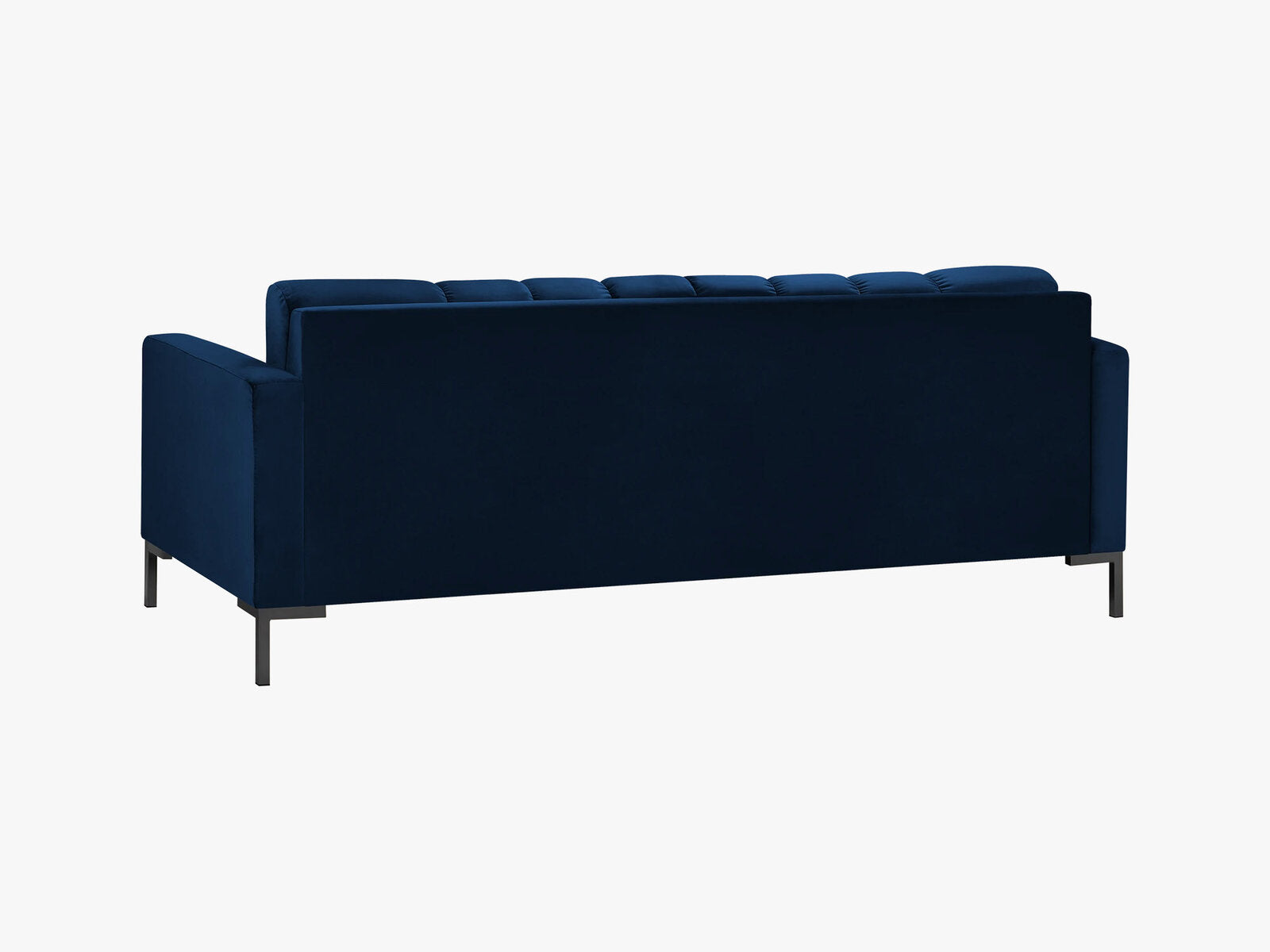 Micadoni Sofa Mamaia 3-Sitzer Samt Bluvel Königsblau schwarze Beine