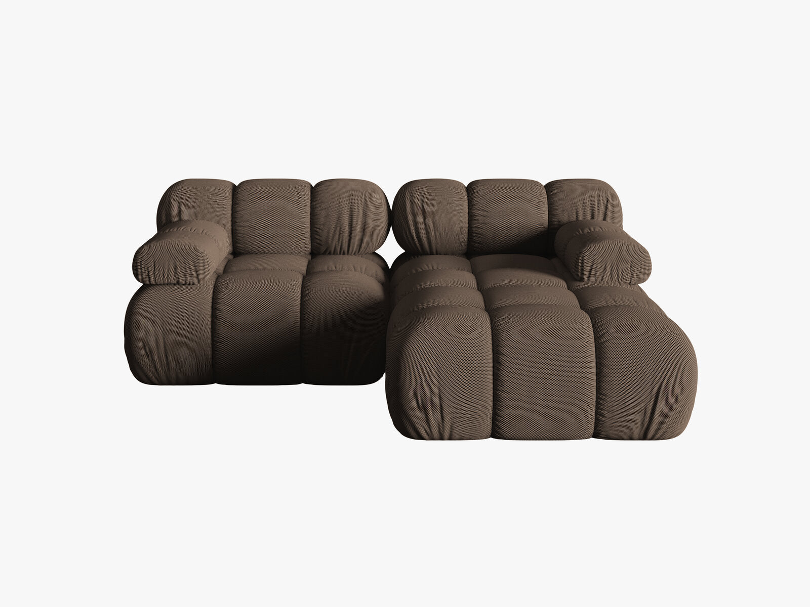 Micadoni Modulares Ecksofa Bellis 3-Sitzer Rechts 3D-Stoff Sonic Braun