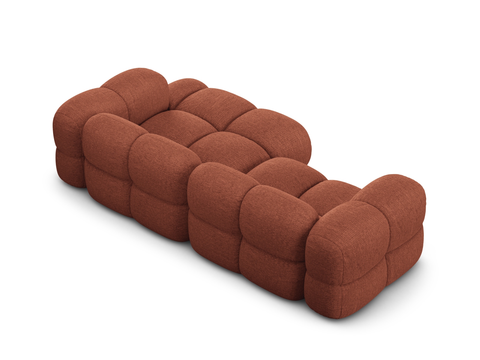 Cosmopolitan Design Ecksofa Loretto 3-Sitzer Strukturierter Stoff Sorella Koralle Rechts
