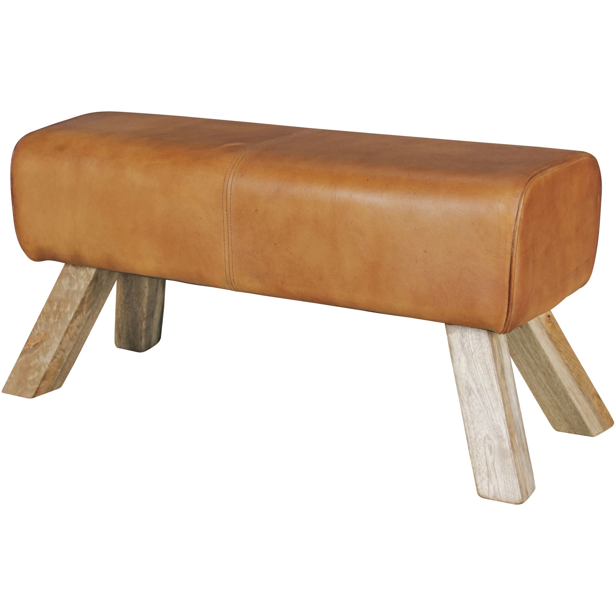 Sitzbank Tisvilde Echtleder Braun 90 × 30 × 43 cm