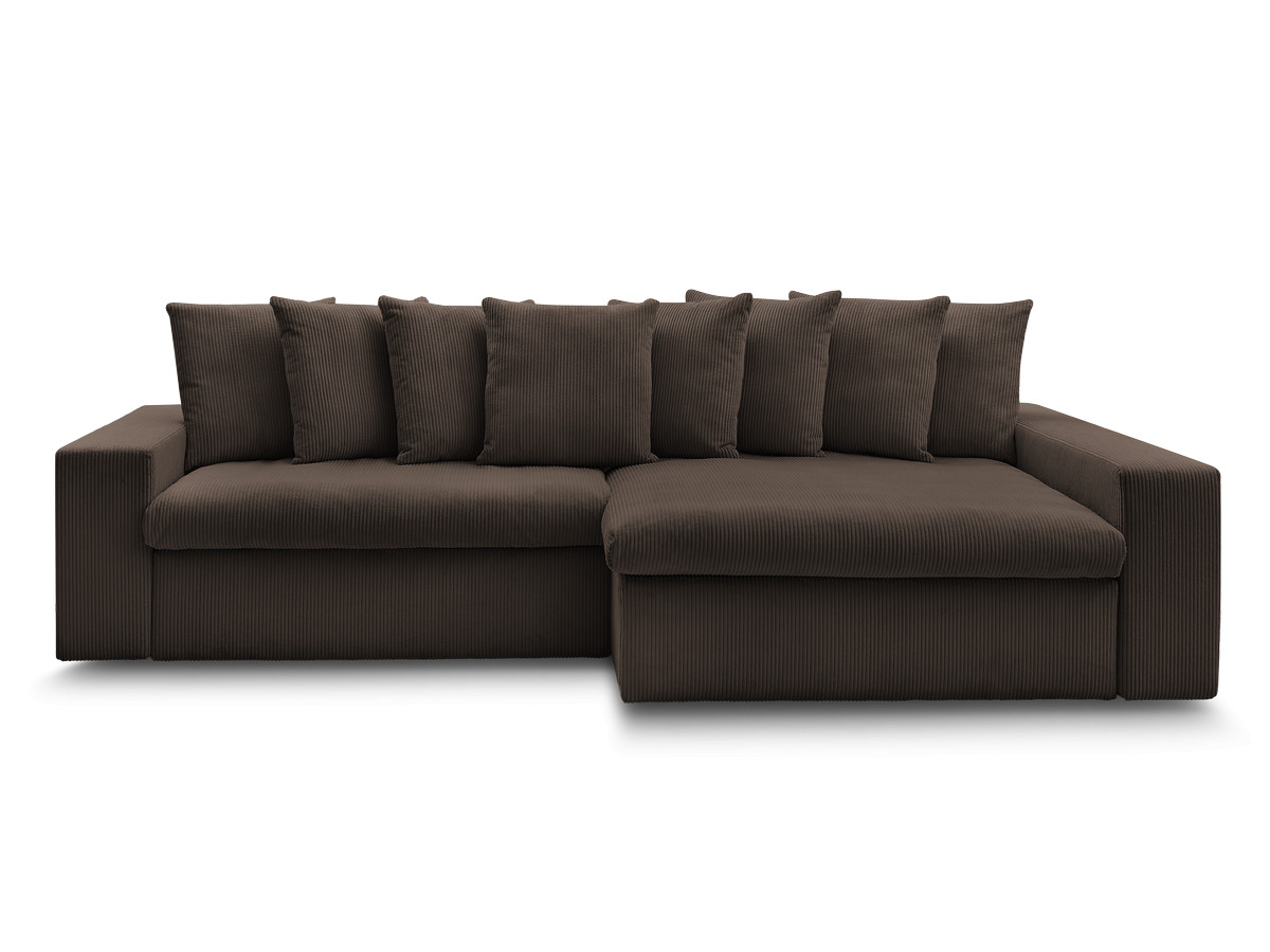 Bobochic Enore Ecksofa 330 × 157 cm Cordsamt Braun Ecke rechts