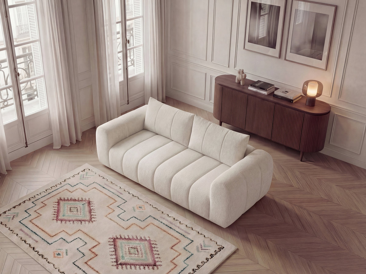 Bobochic Nesty Sofa 3-Sitzer Melange-Stoff Beige